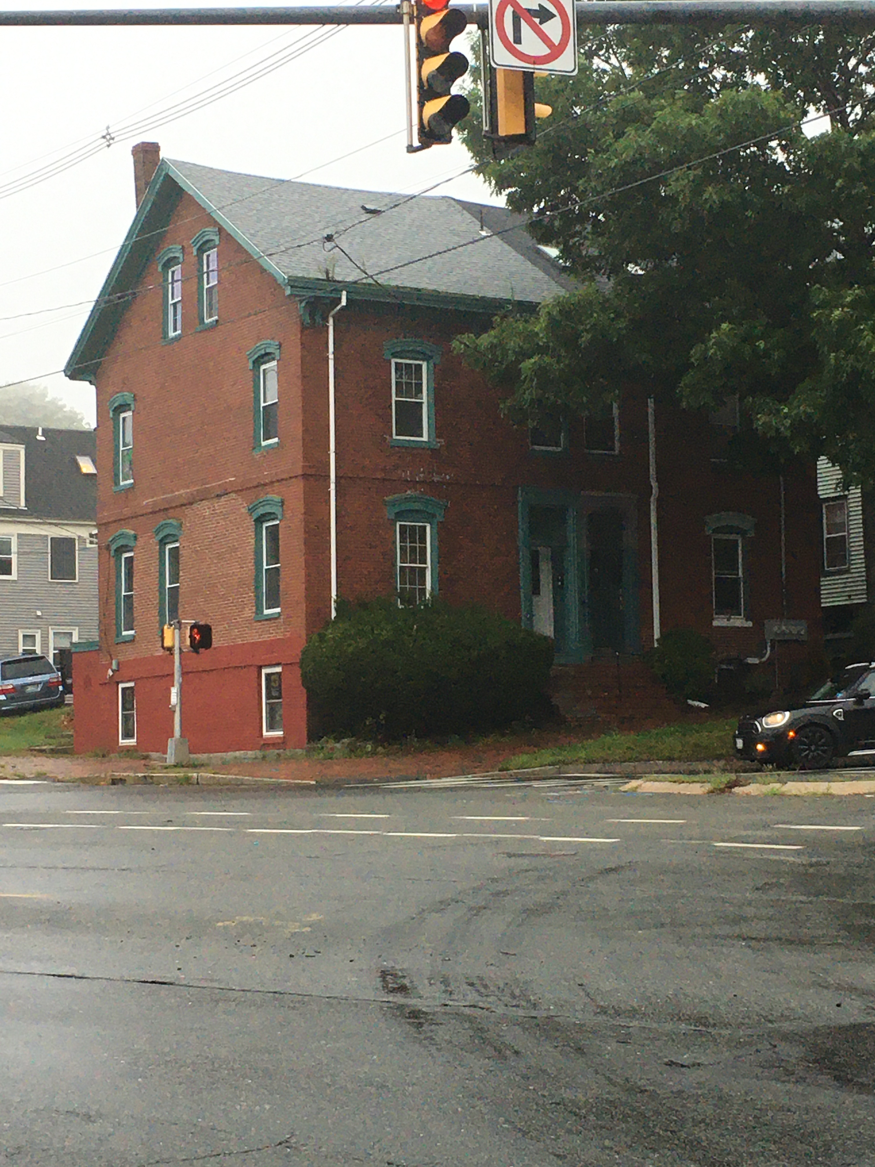 simple two story brick house