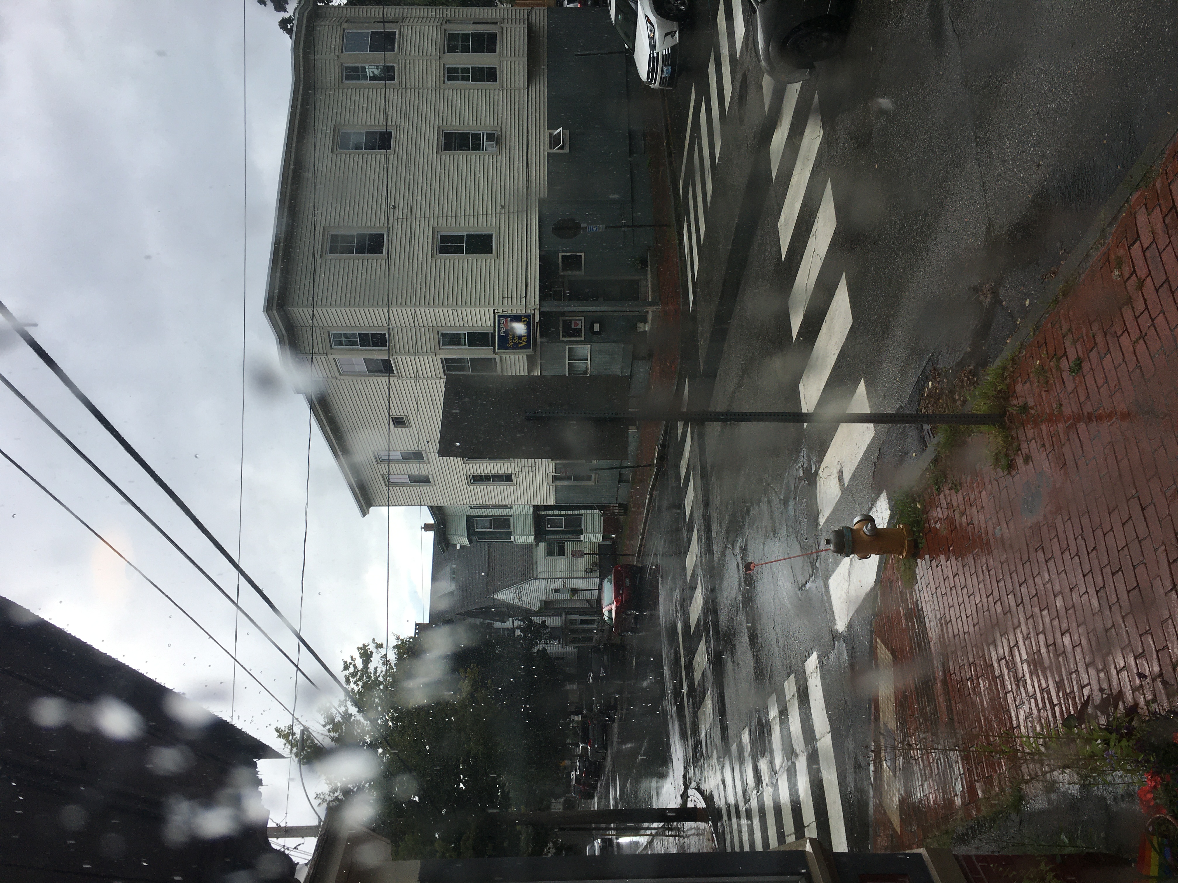 rainy view of an intersection