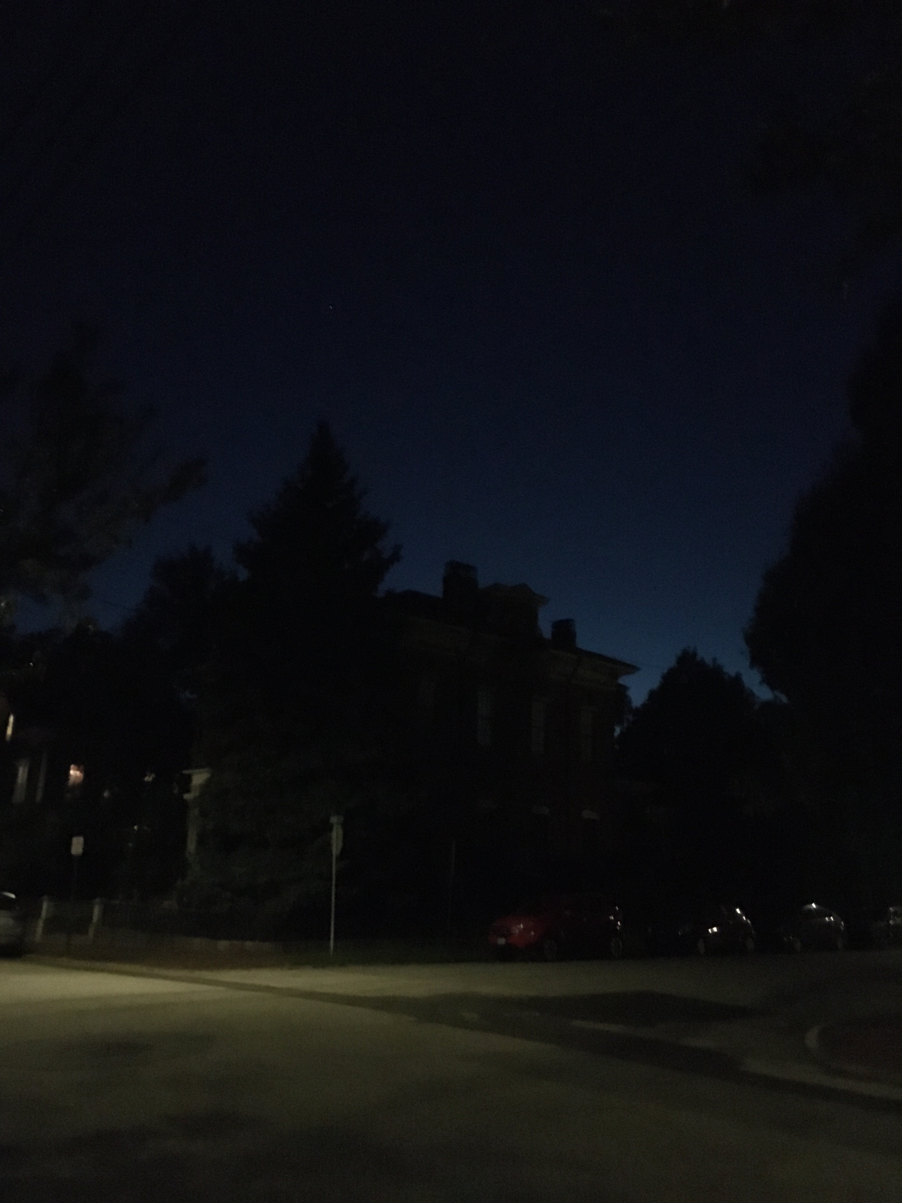houses silhouetted by the sky