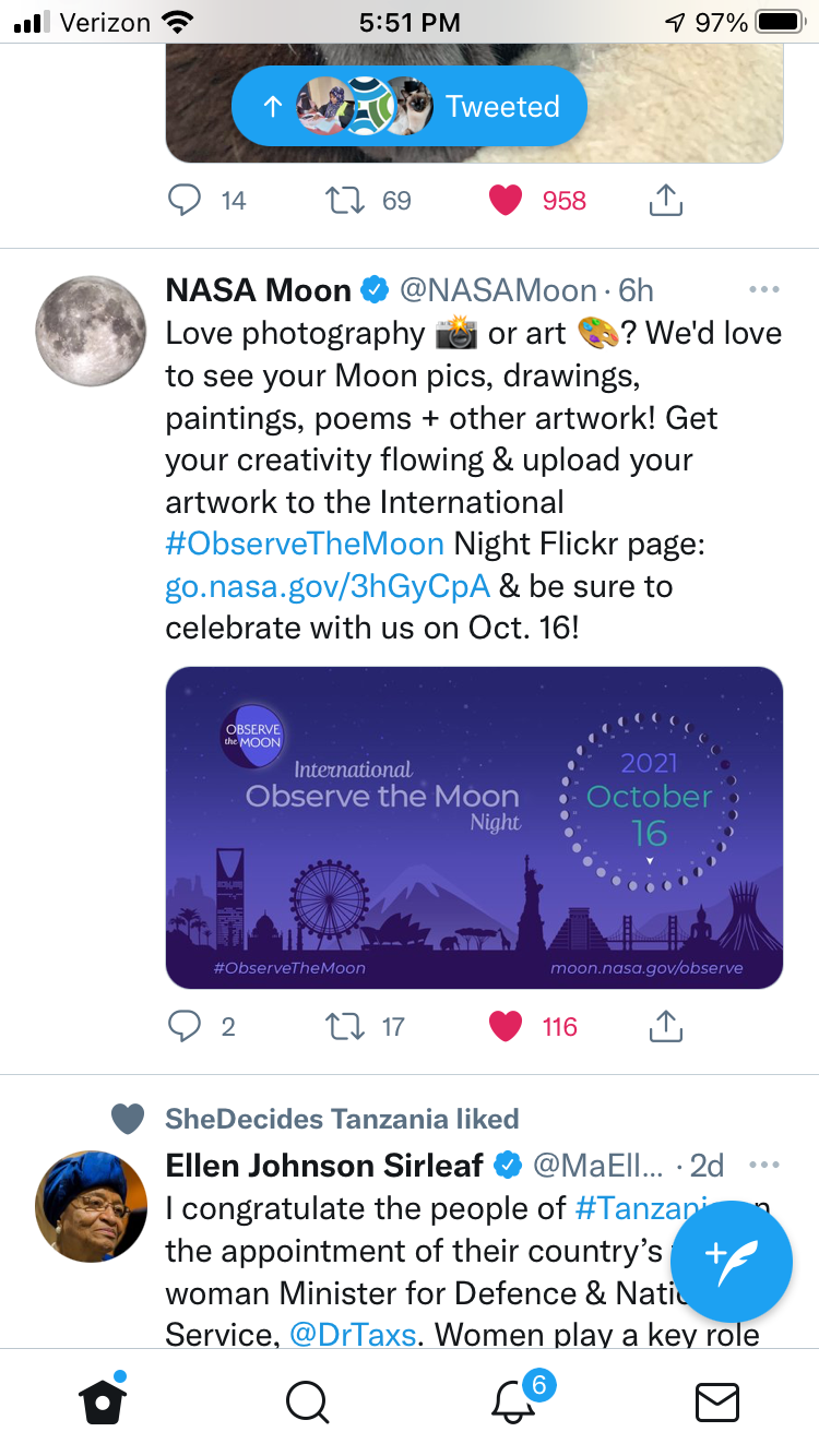twitter post to submit your poems, photos, drawings that are noon related to NASA