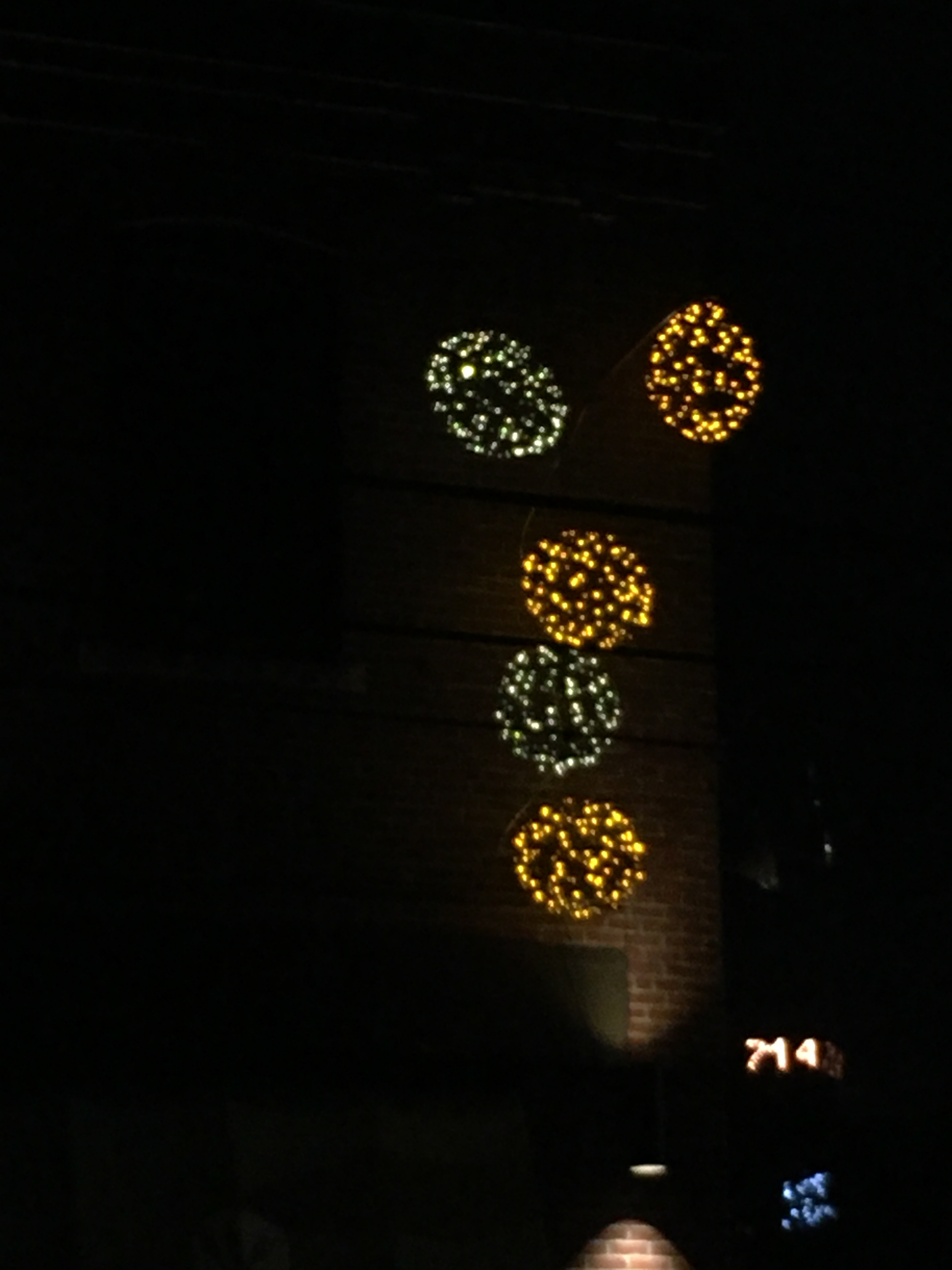 round lit up decorations