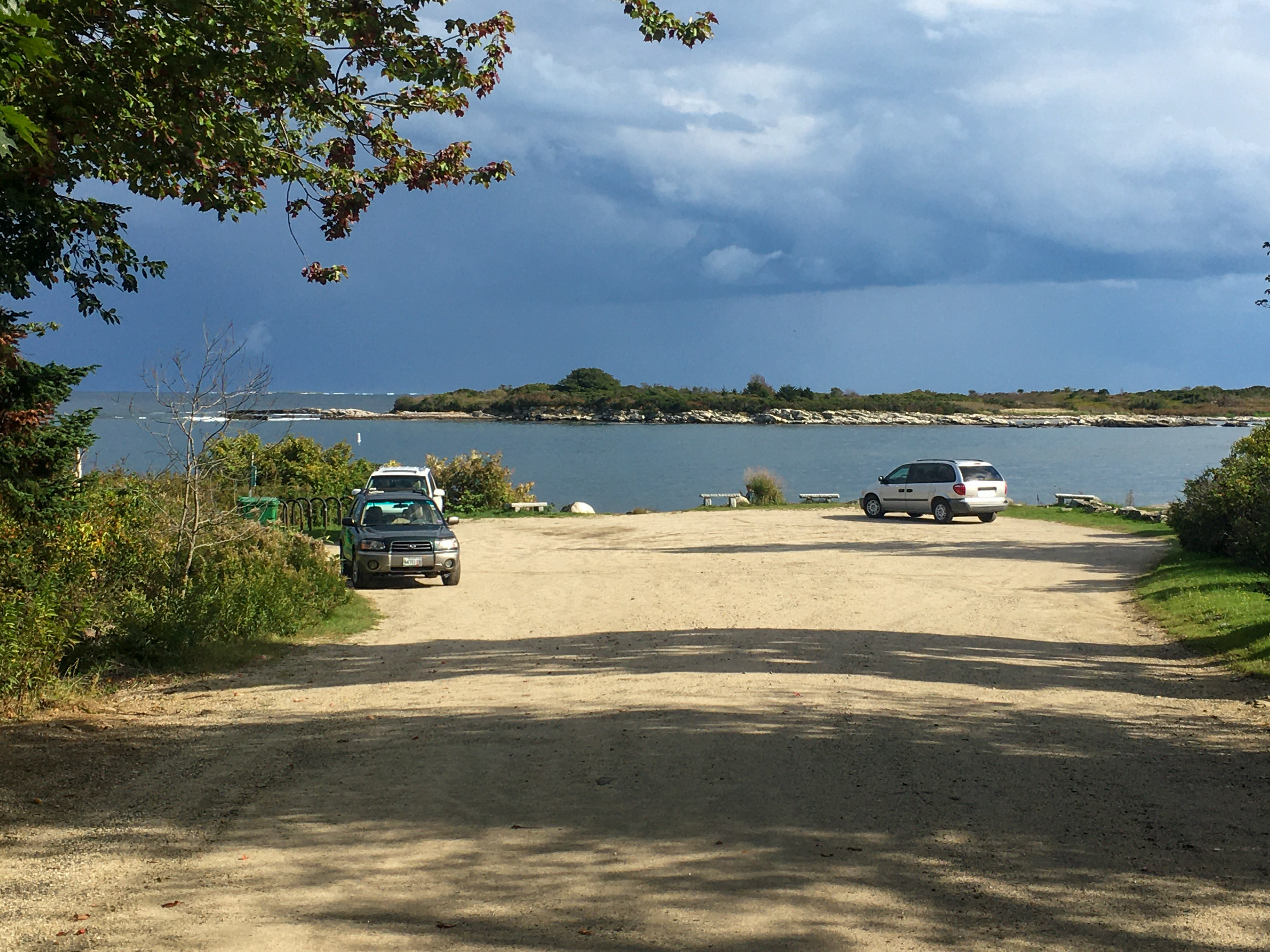 parking lot overlooking the ocean