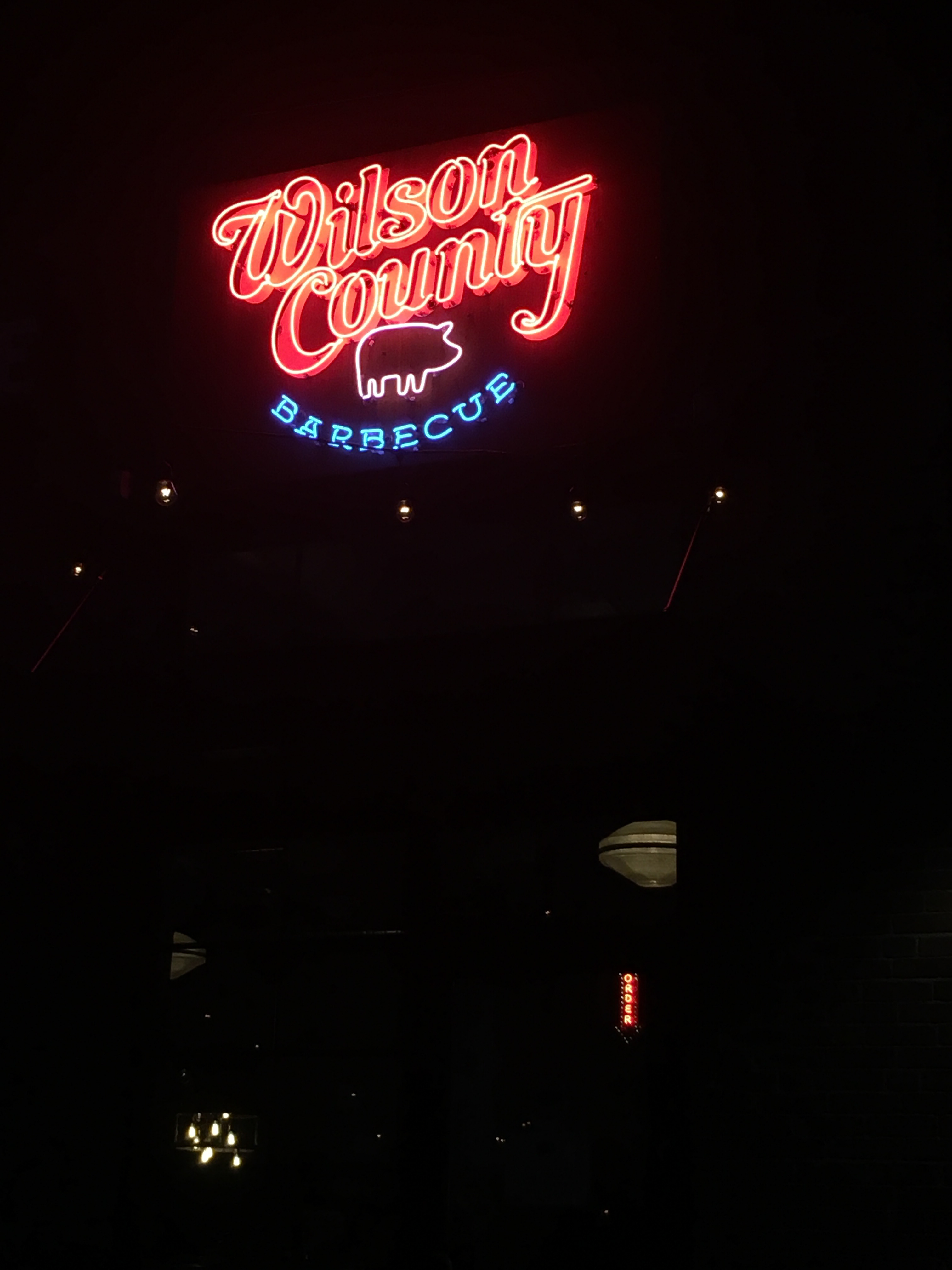 Wilson County Barbecue neon sign