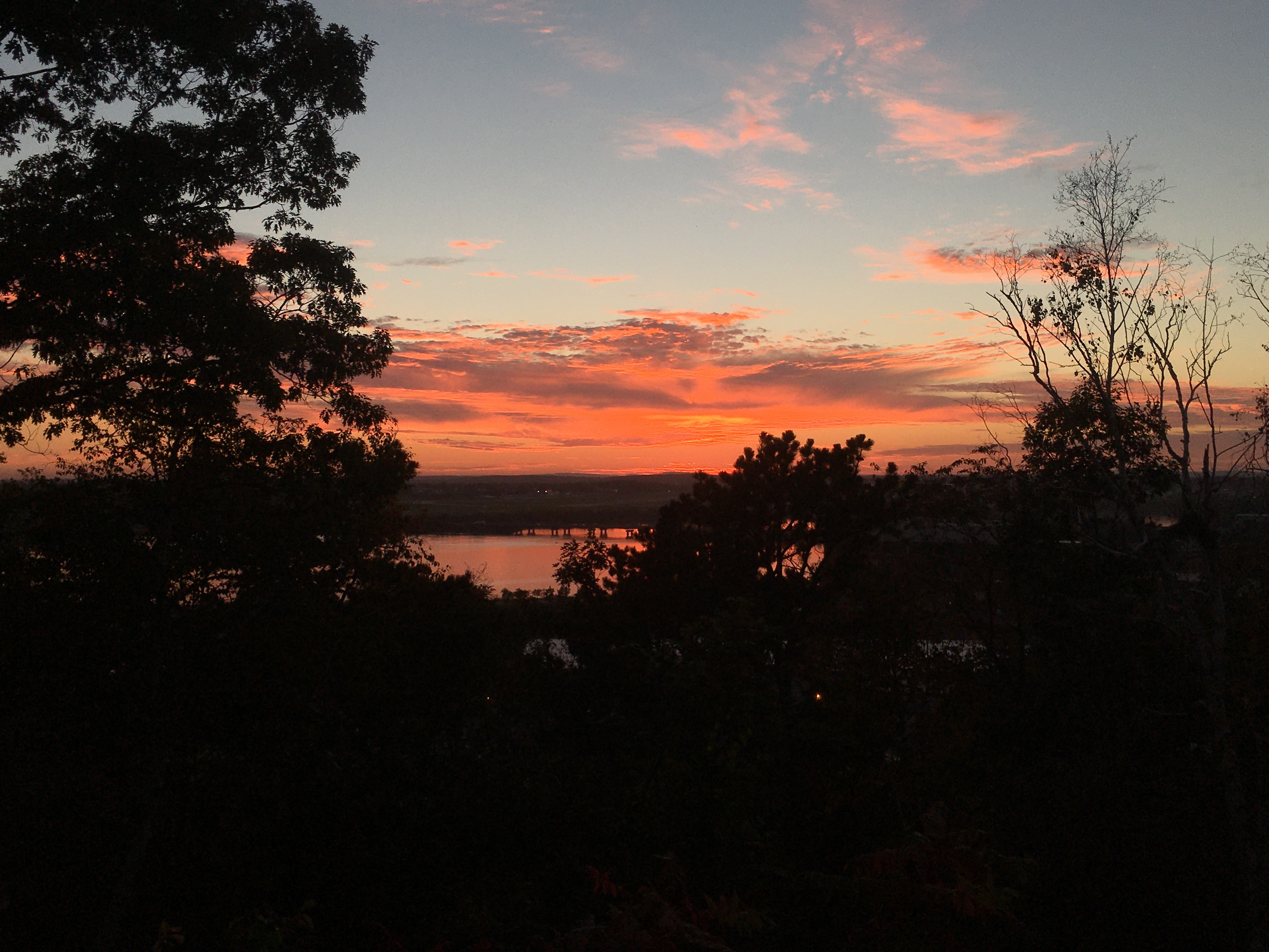 sunset with dark in the foreground