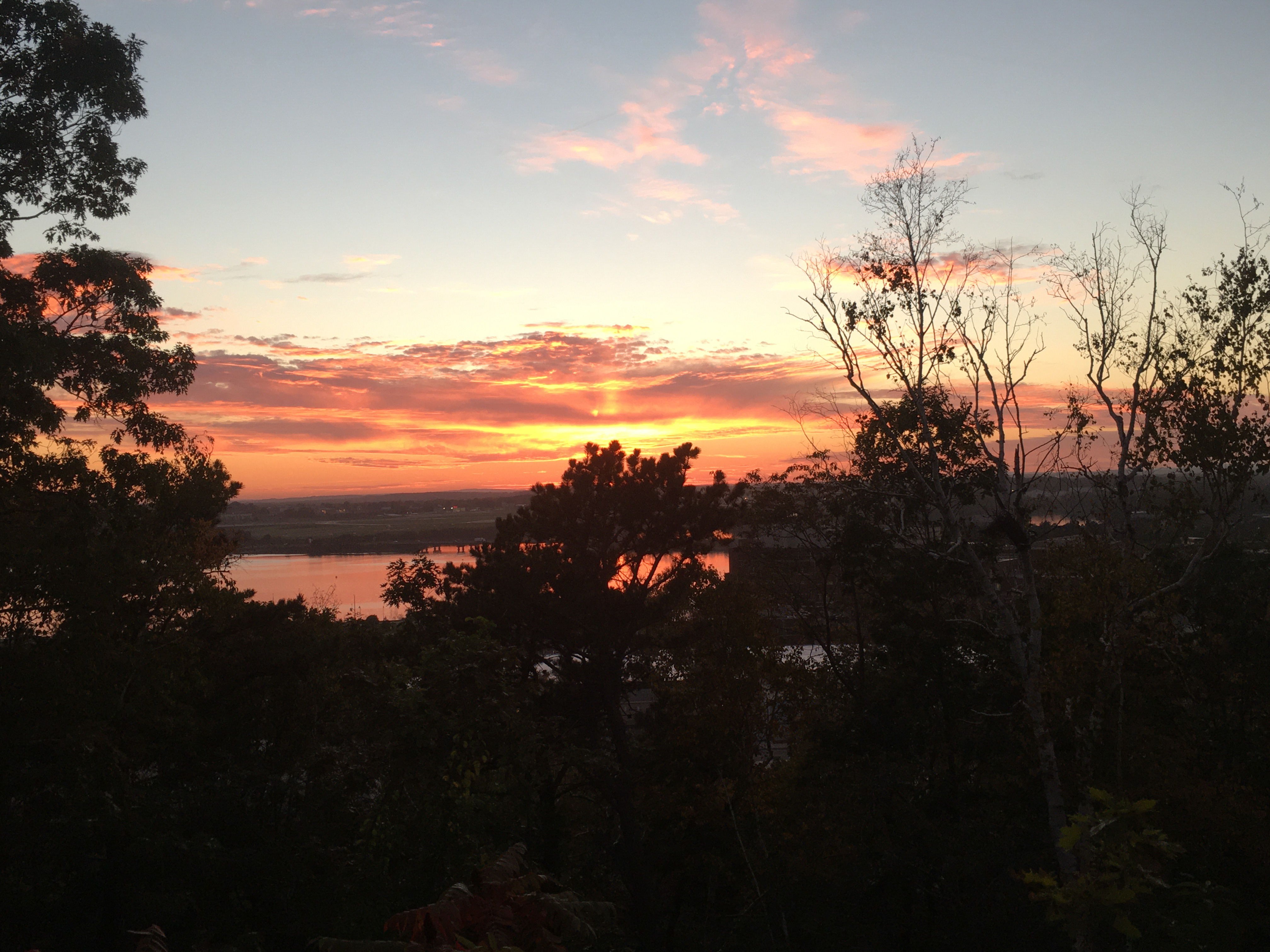 sunset with dark in the foreground