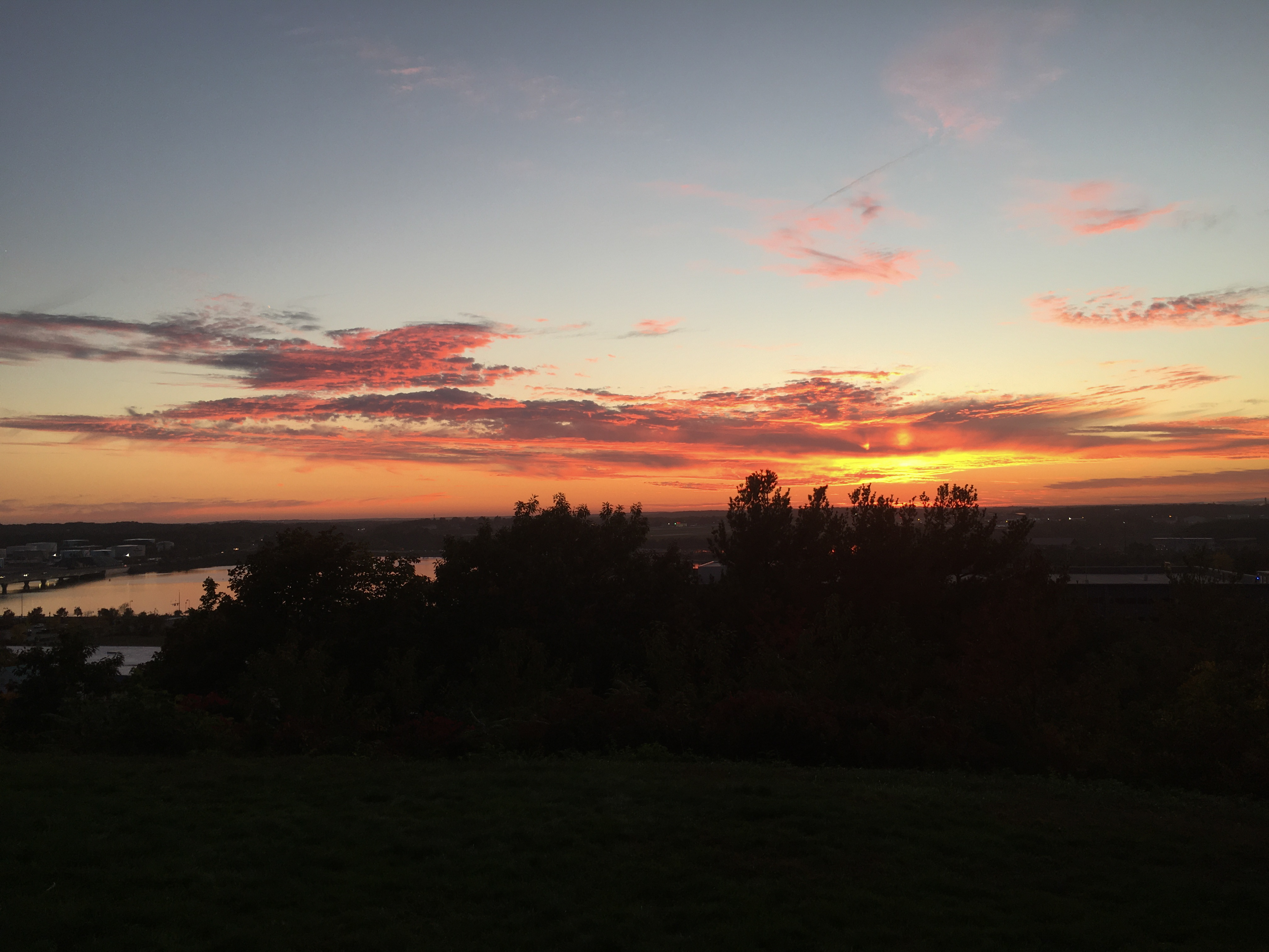 sunset with dark in the foreground