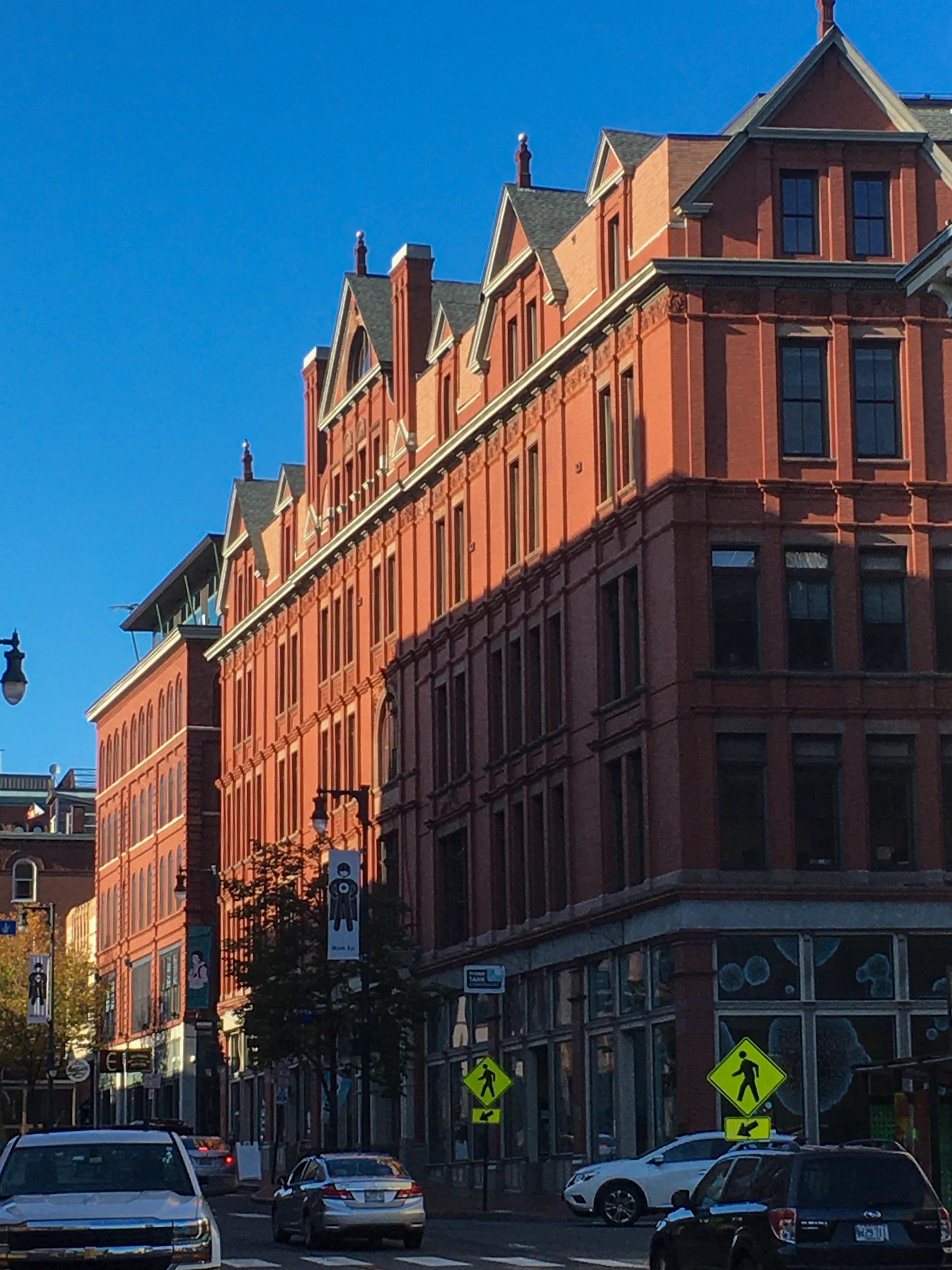 mixed use brick building downtown