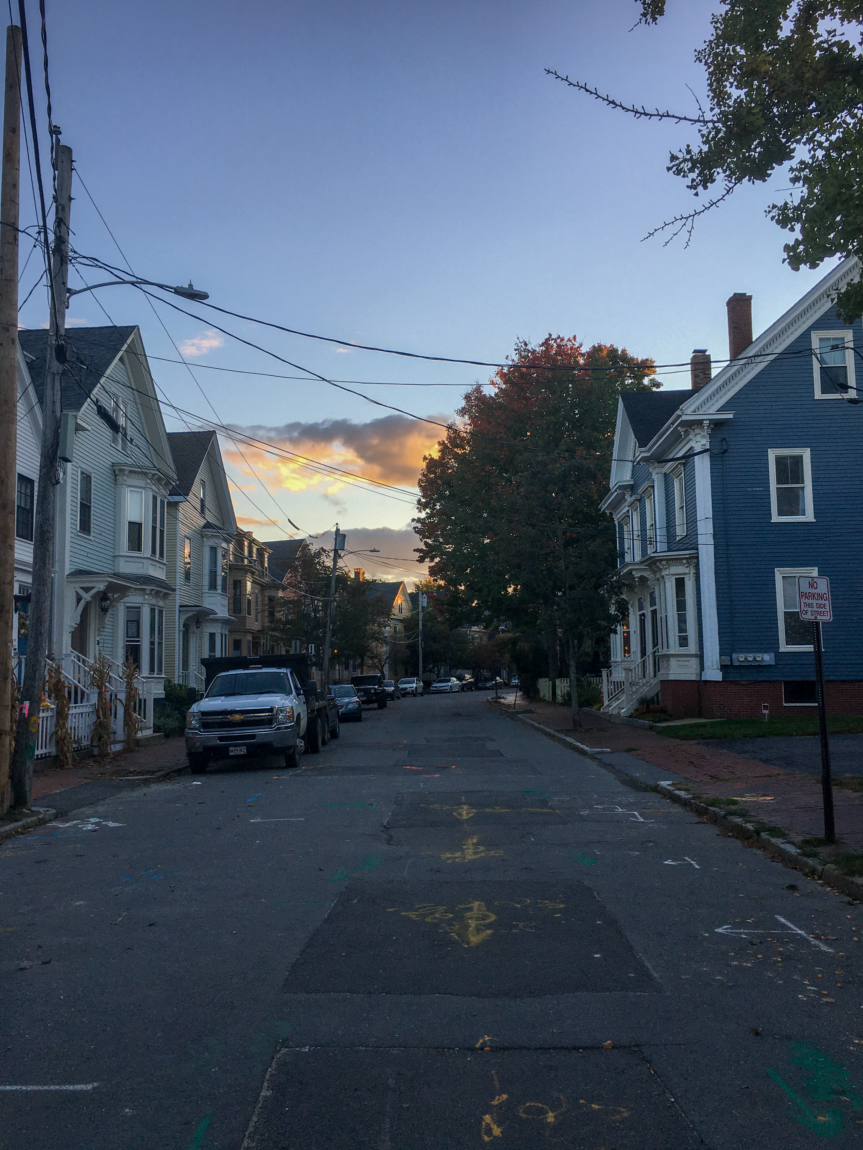 pre-sunset view down May St.