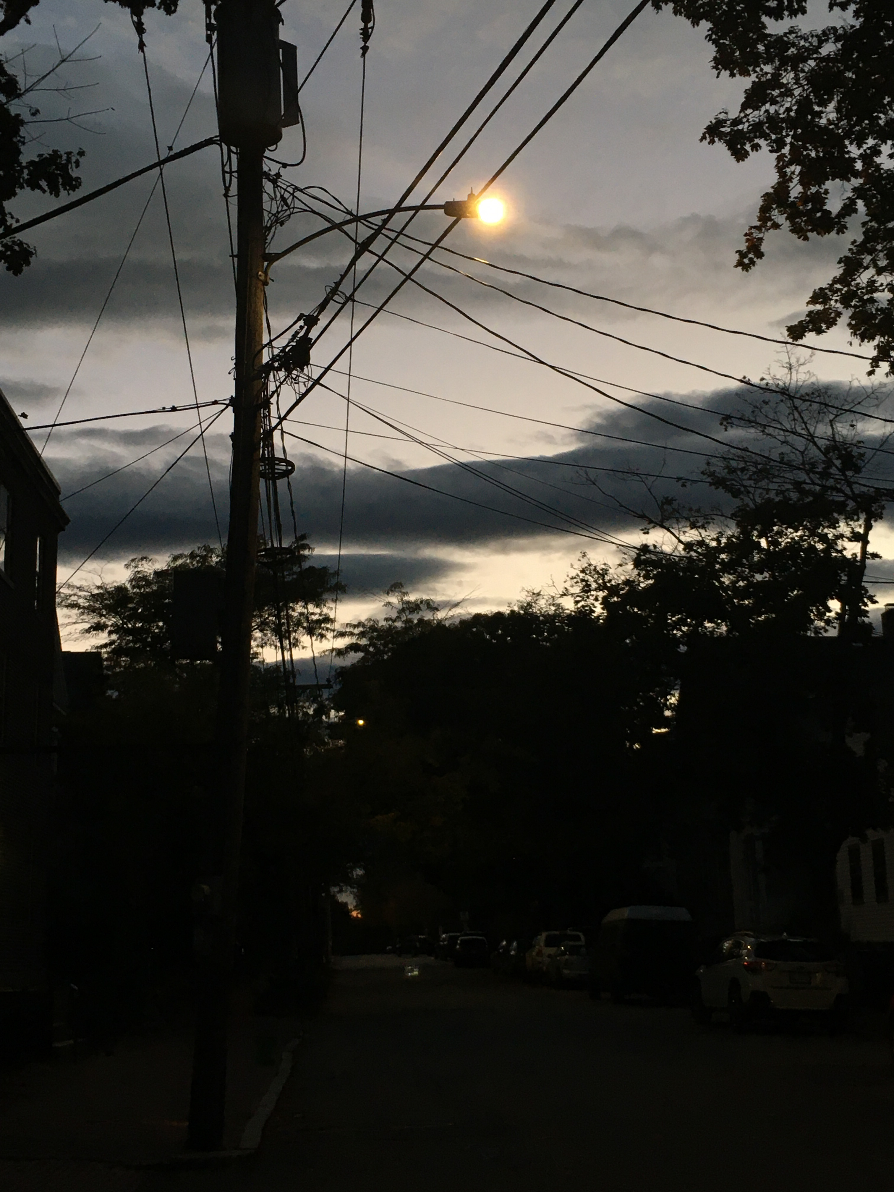 dusk with clouds and sillouhettes