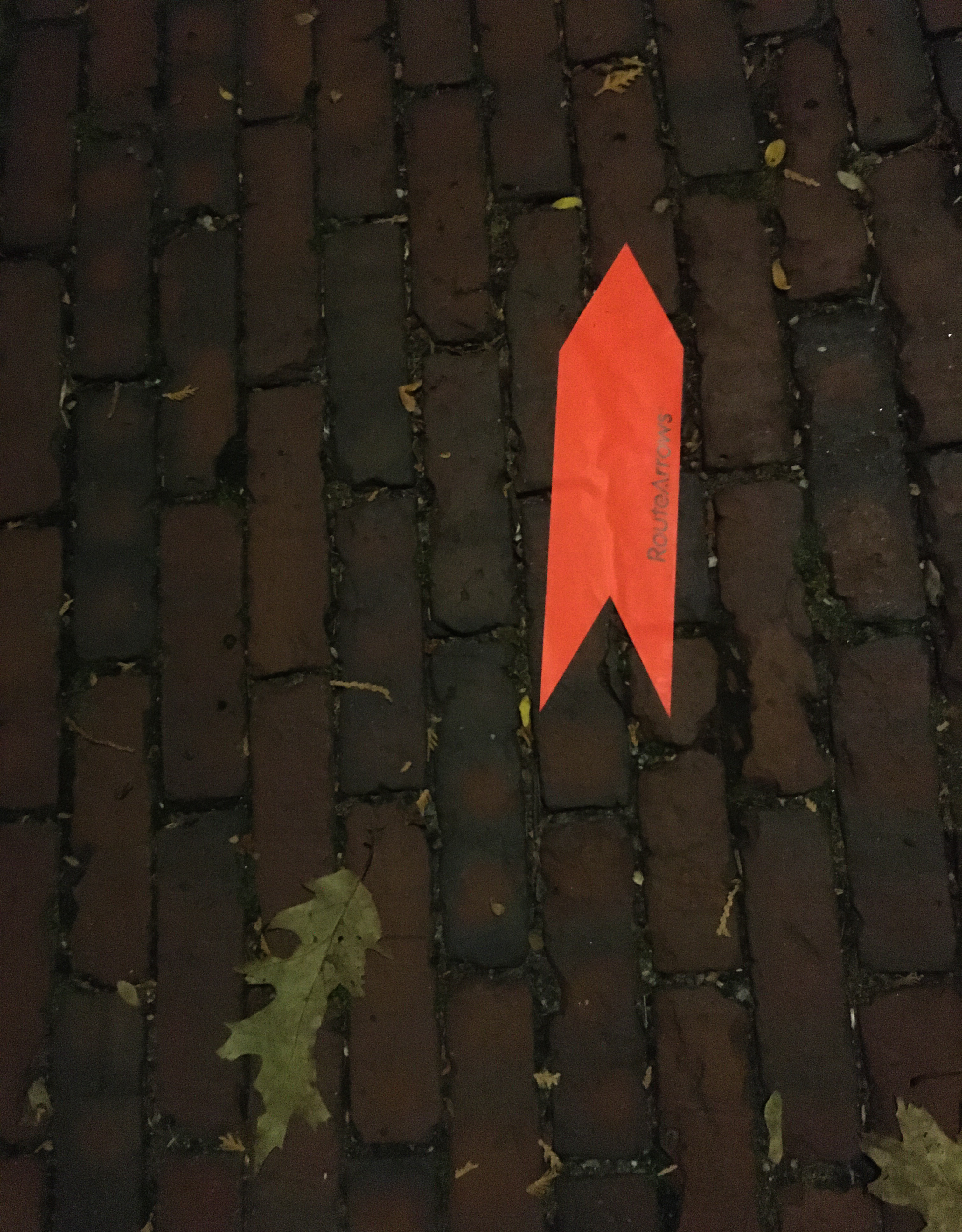 orange arrow glow in the dark that says Route Arrow on it