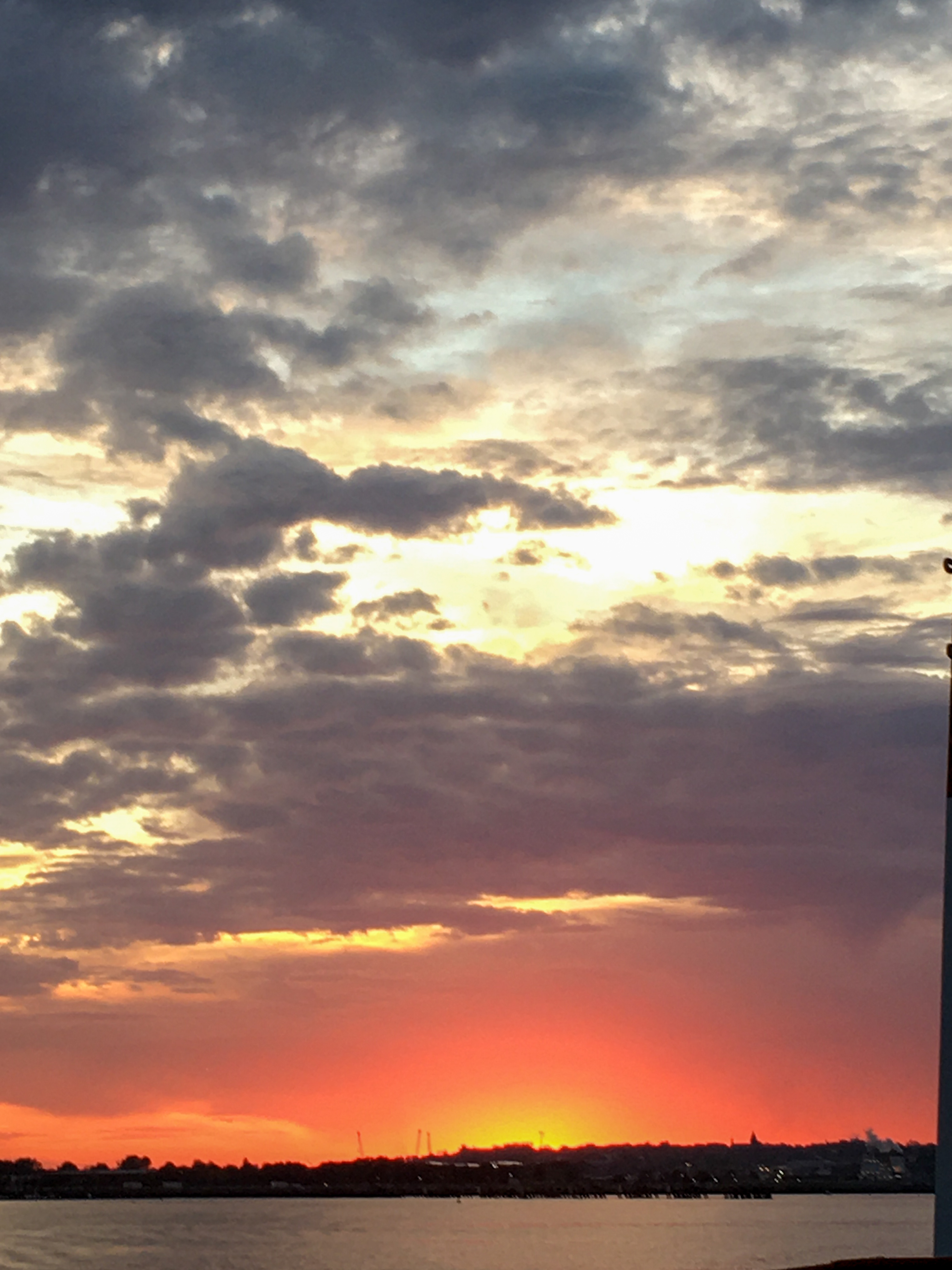 sunset over the water