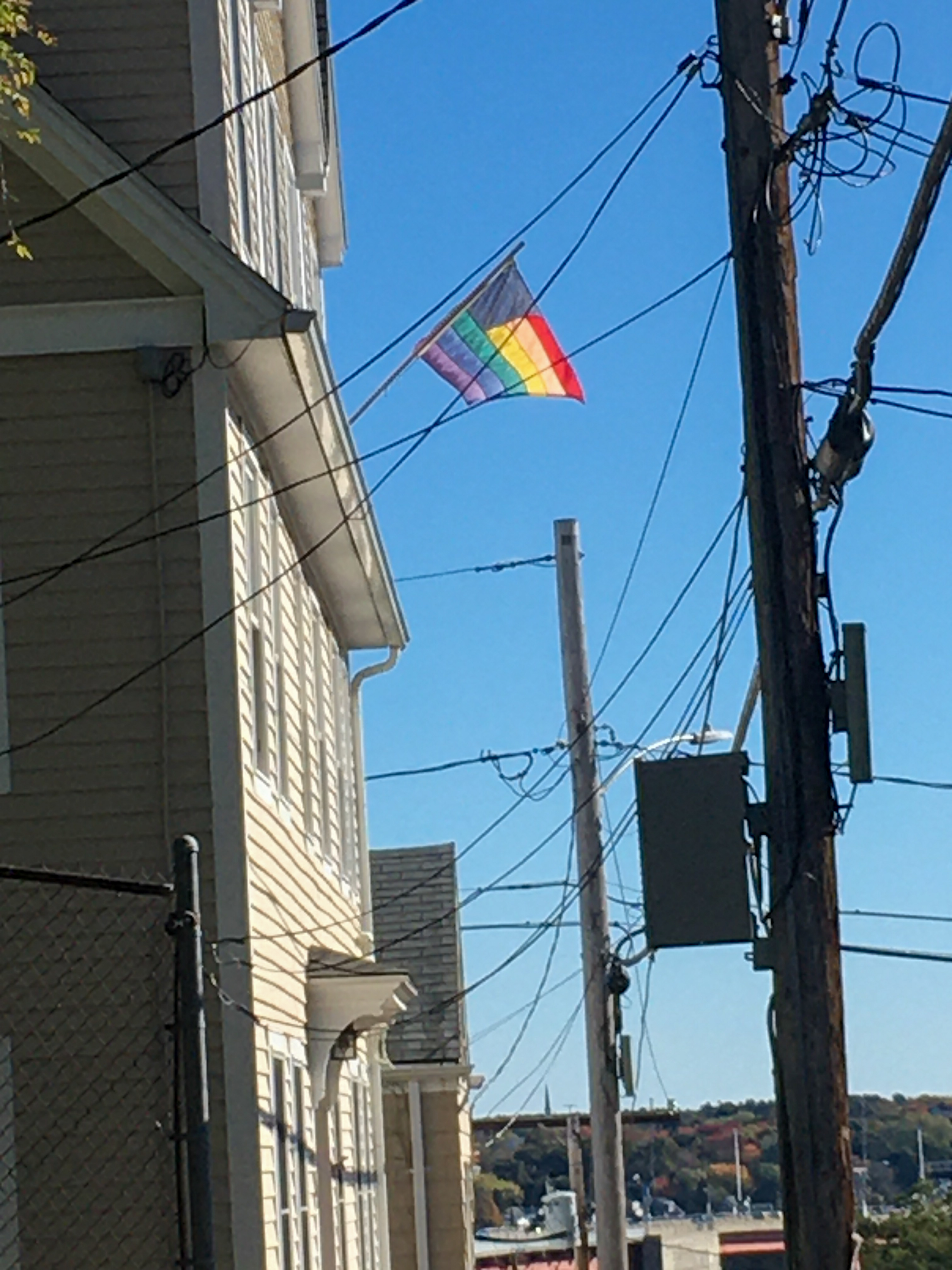 rainbow flag with 50 stars