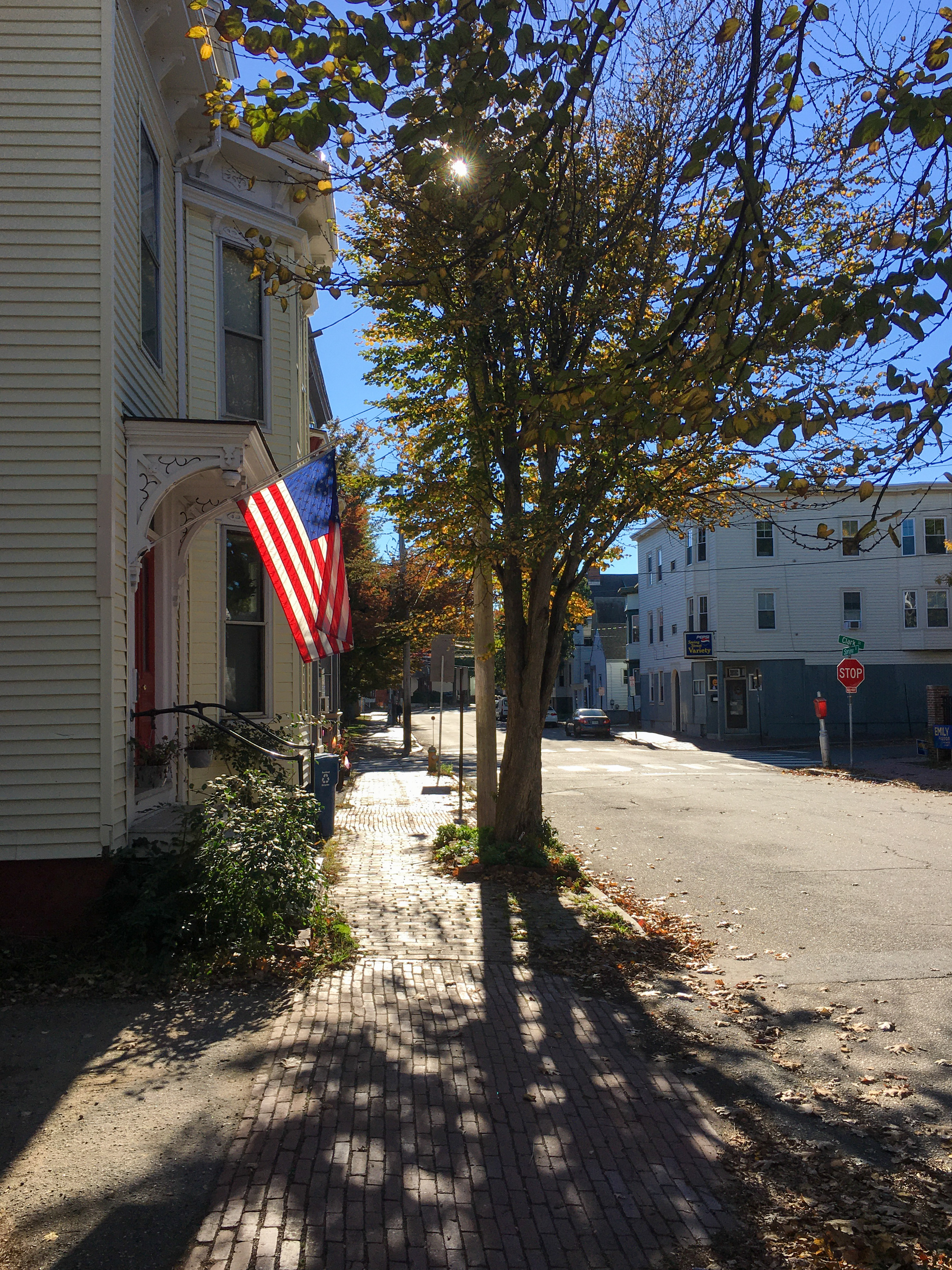 American flag on a building