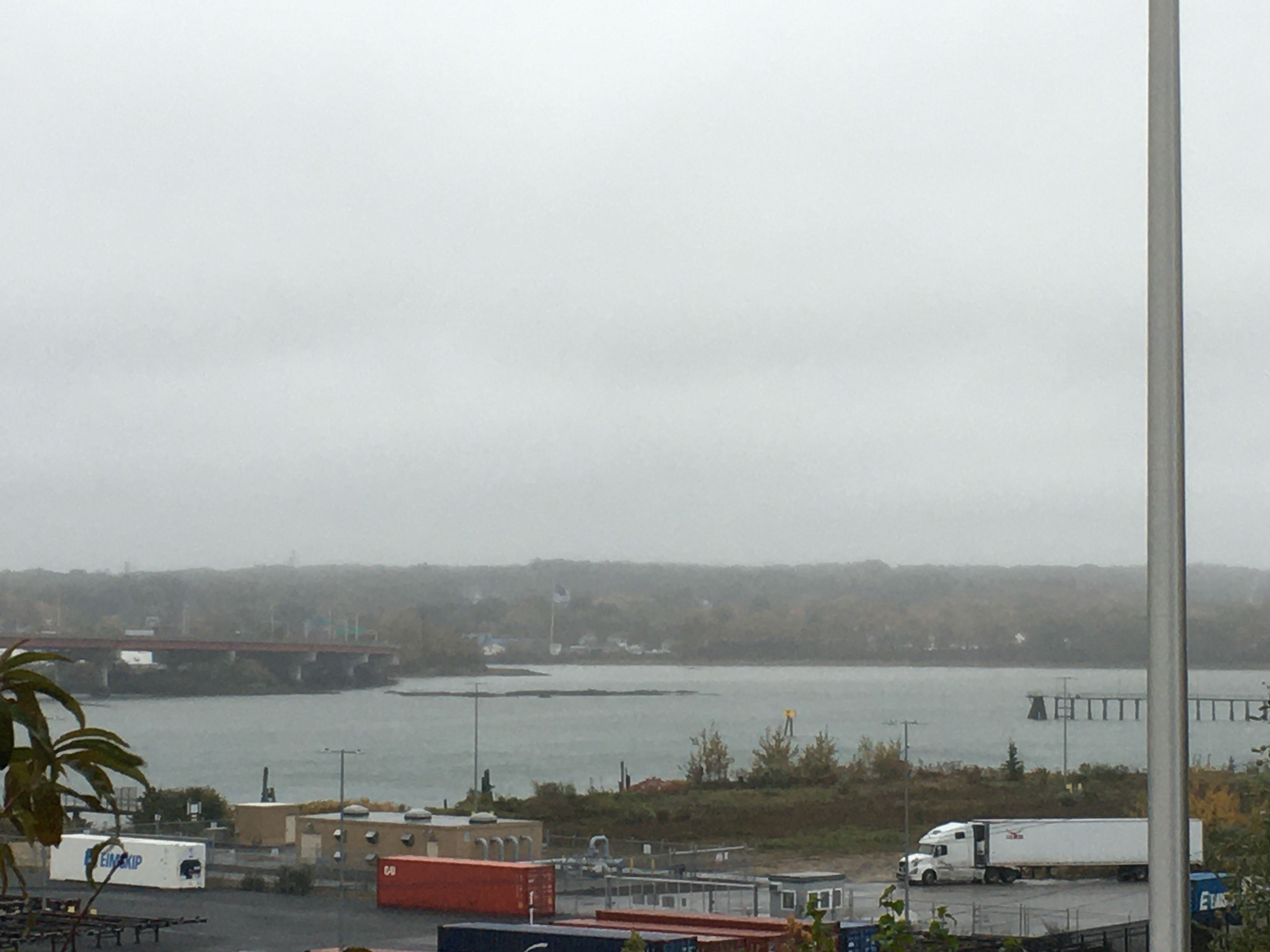 view of the Fore River with a mist and tangled weathery water