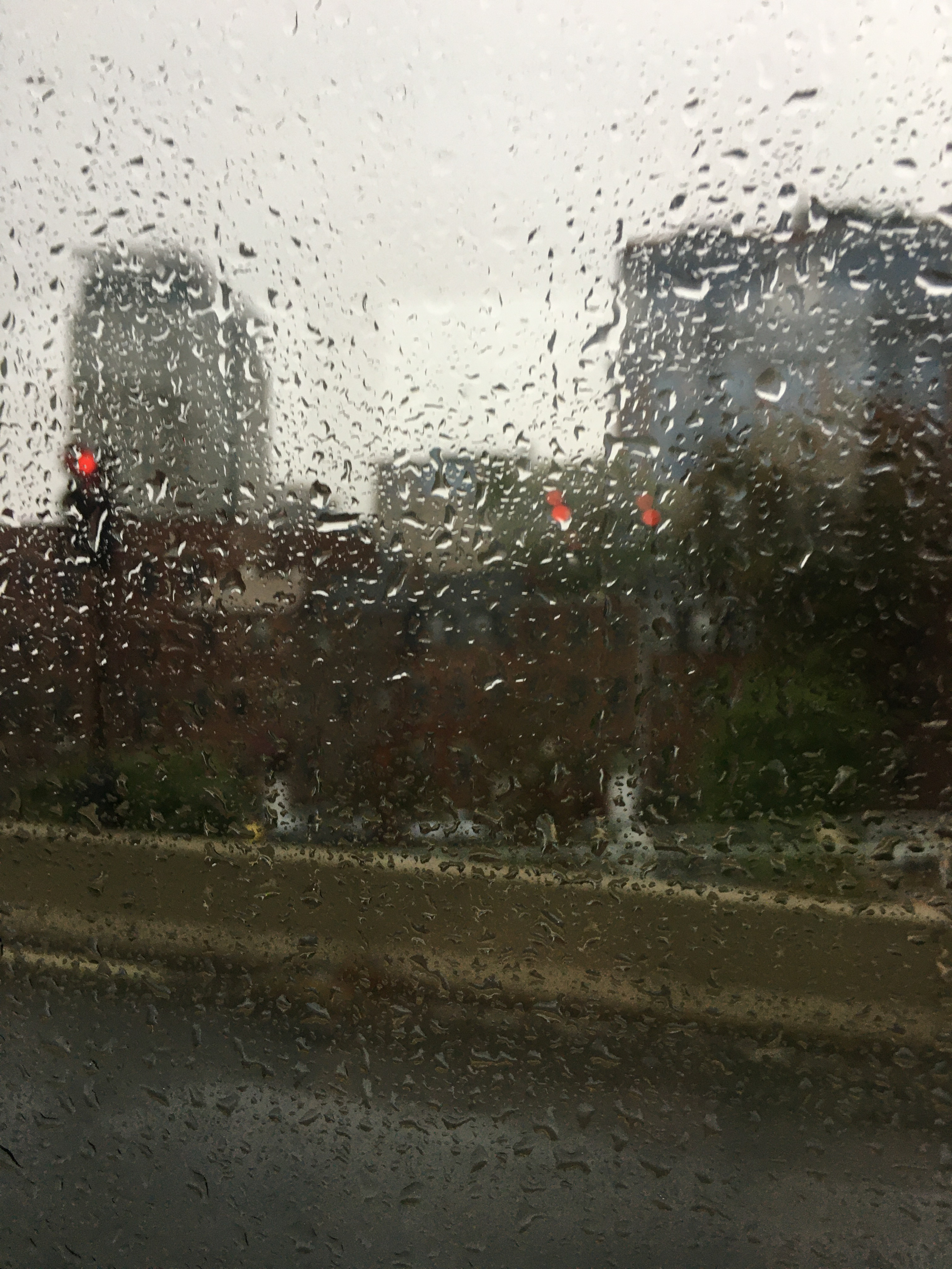 wet windows blurry rainy day