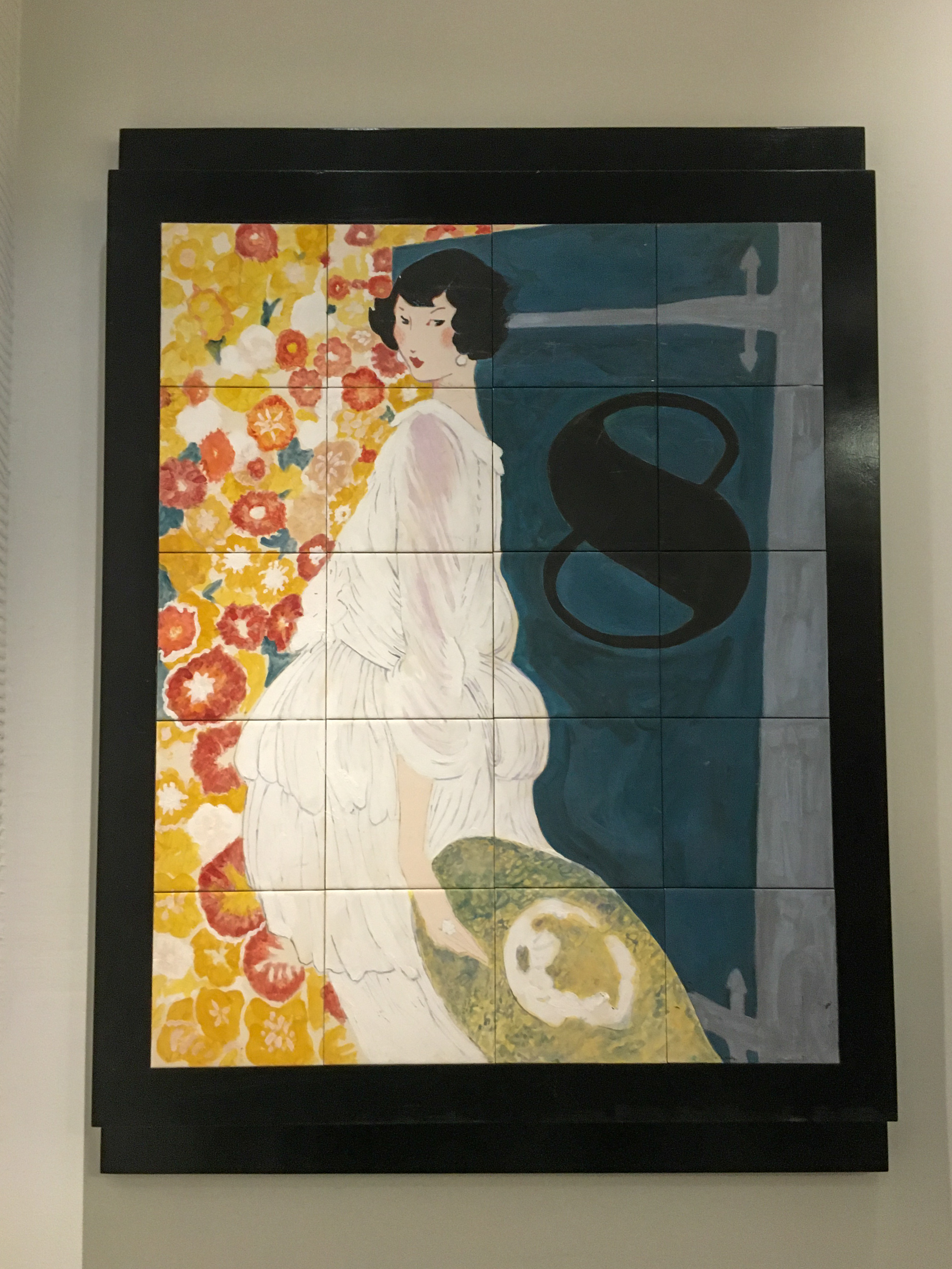 tile art with the number 8 in art deco style