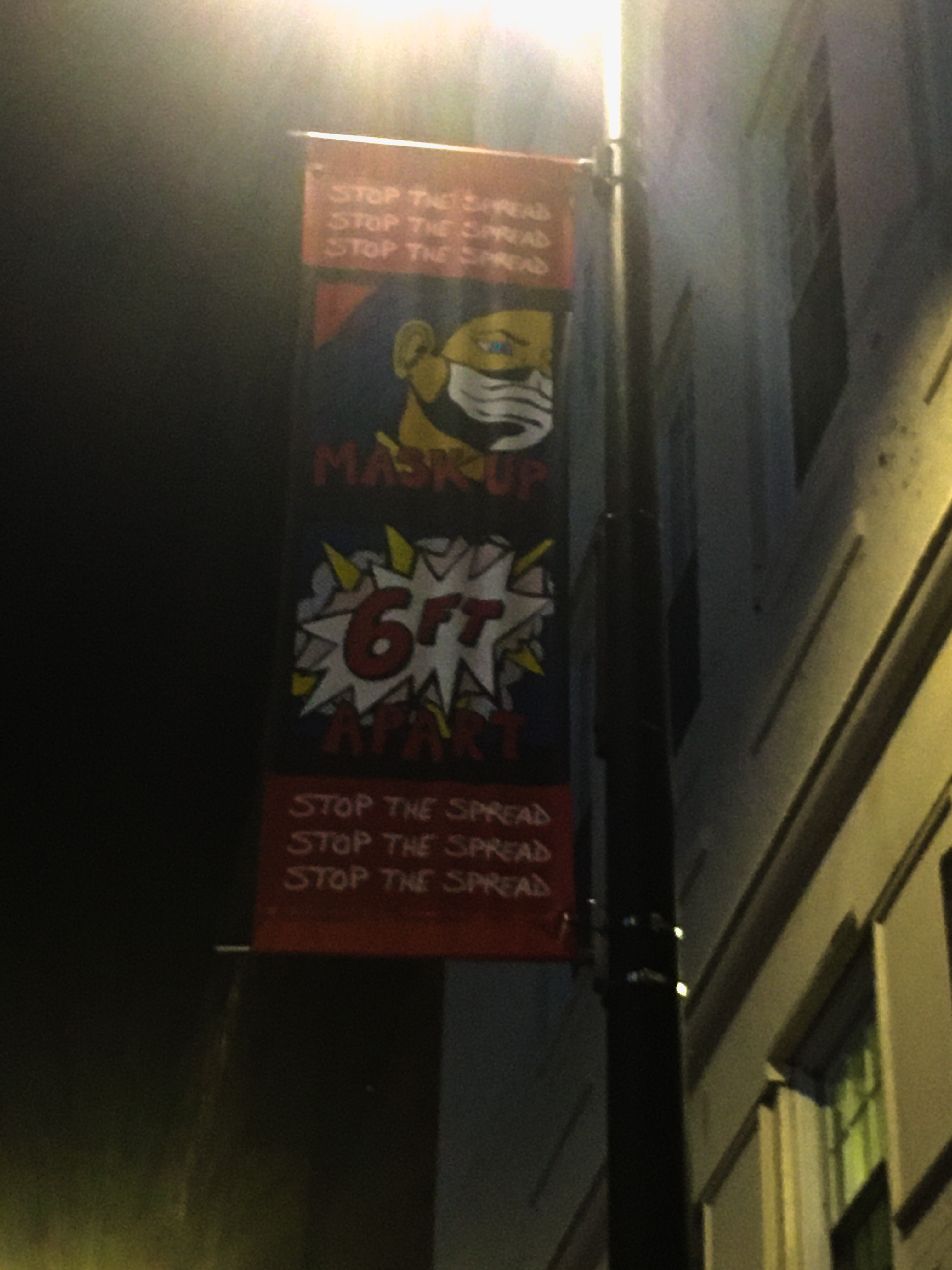 comic strip covid-19 instructions stop the spread, stay 6ft away, wear a mask