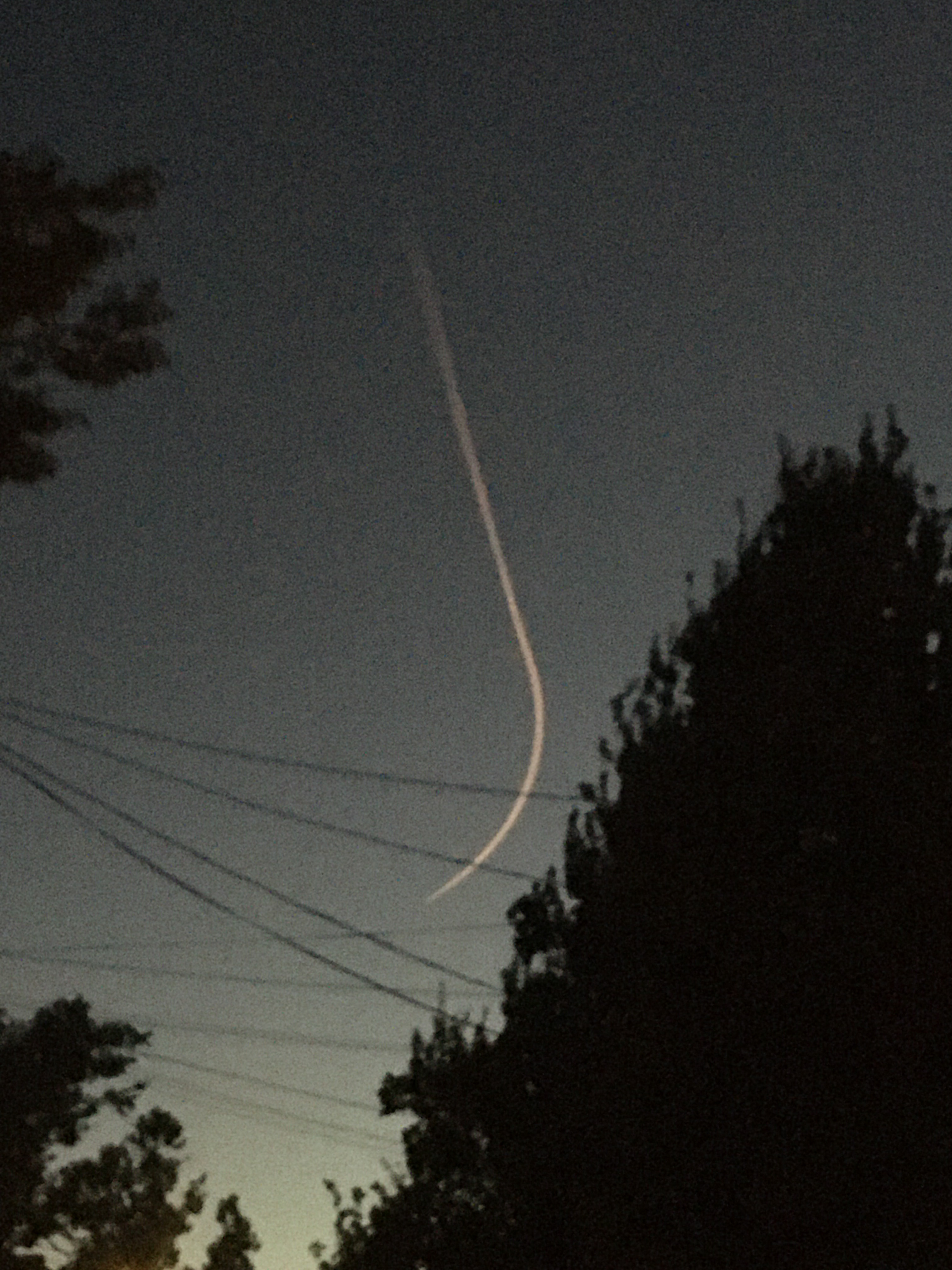 jet trail in the twilight