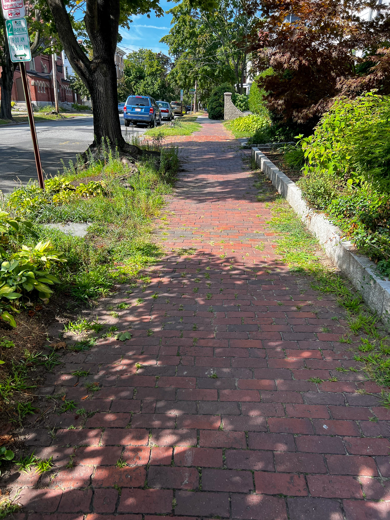 a sidewalk in Portland Maine