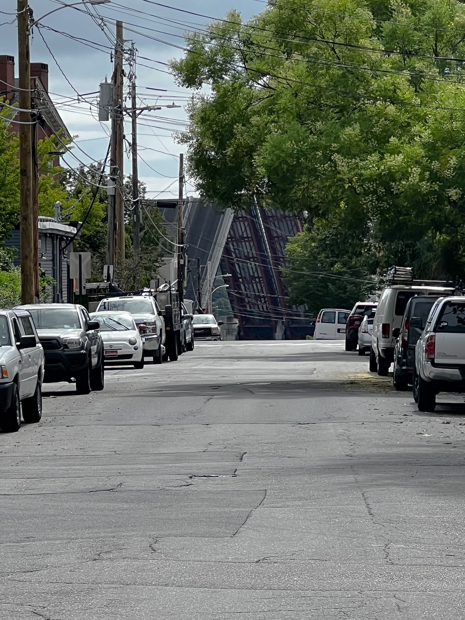 very large highway that is a drawbridge that is up