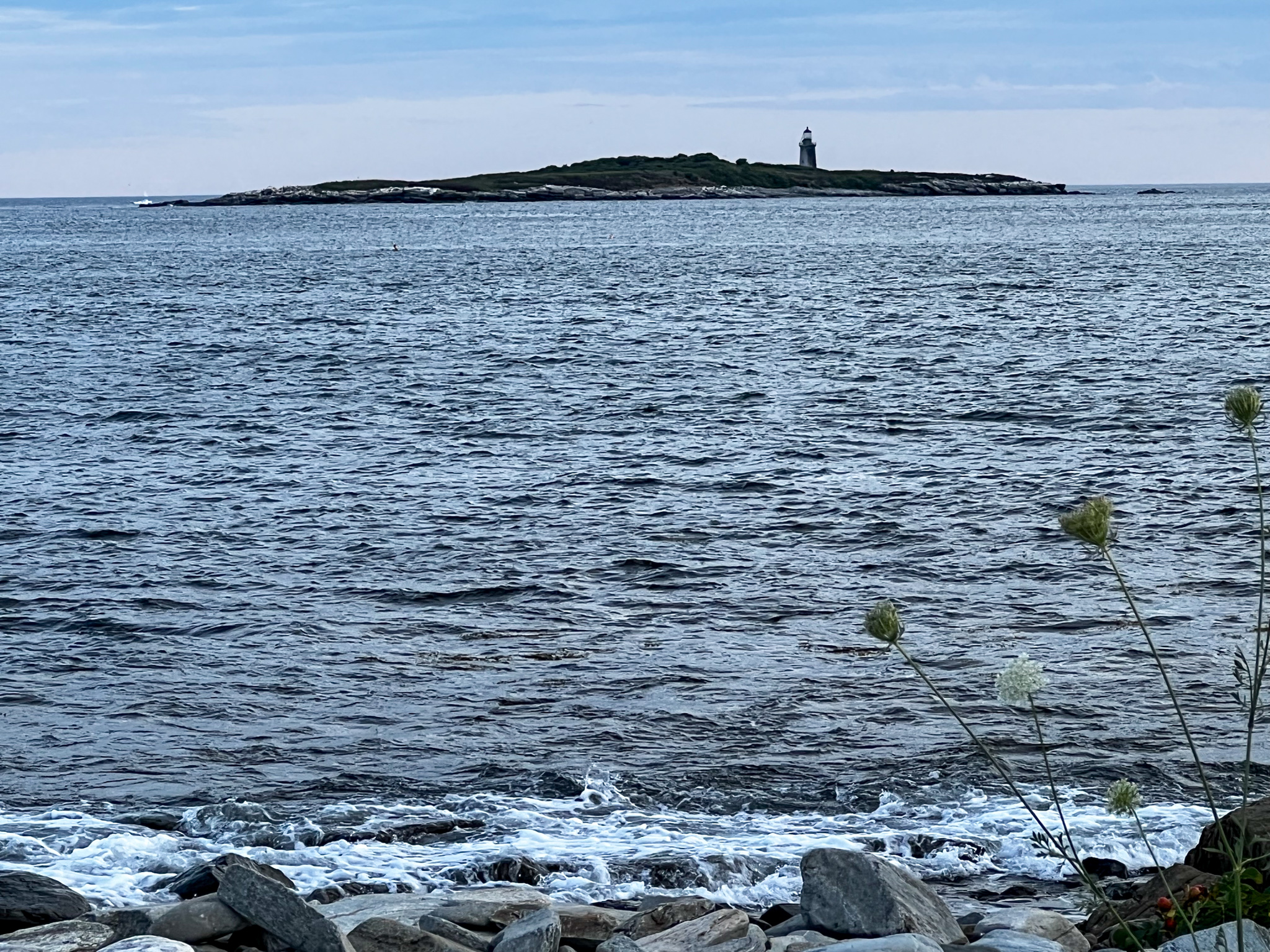 An island with a lighthouse