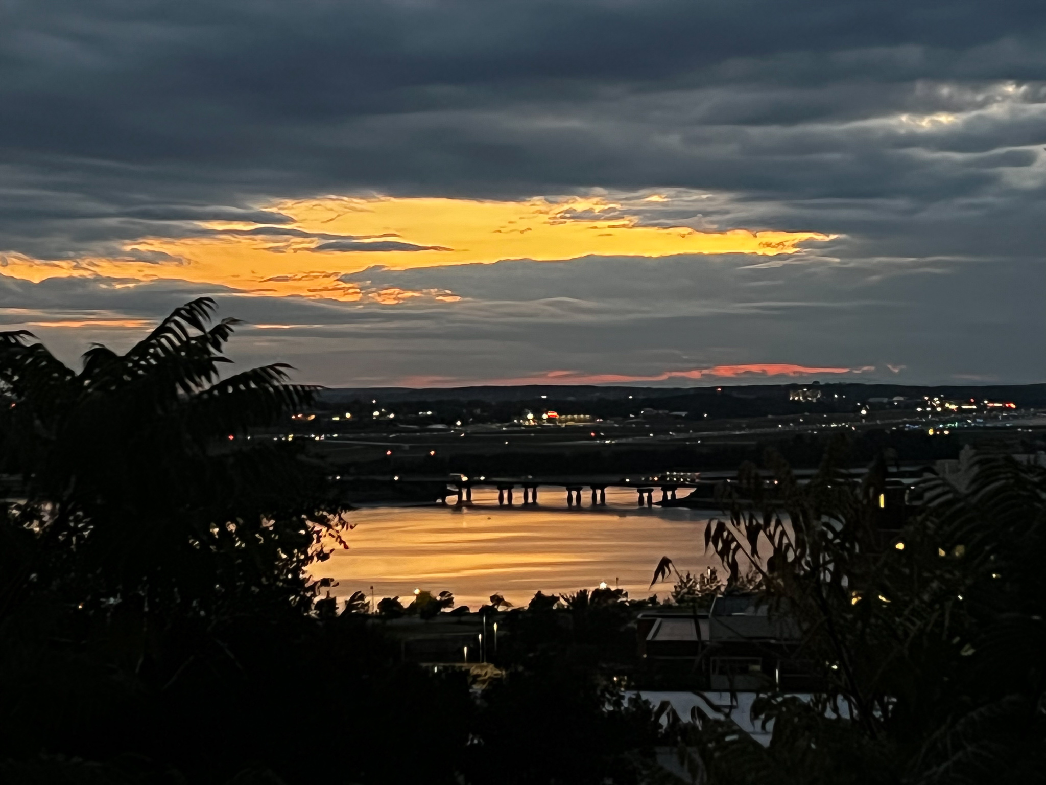 sunset overlooking the Fore River
