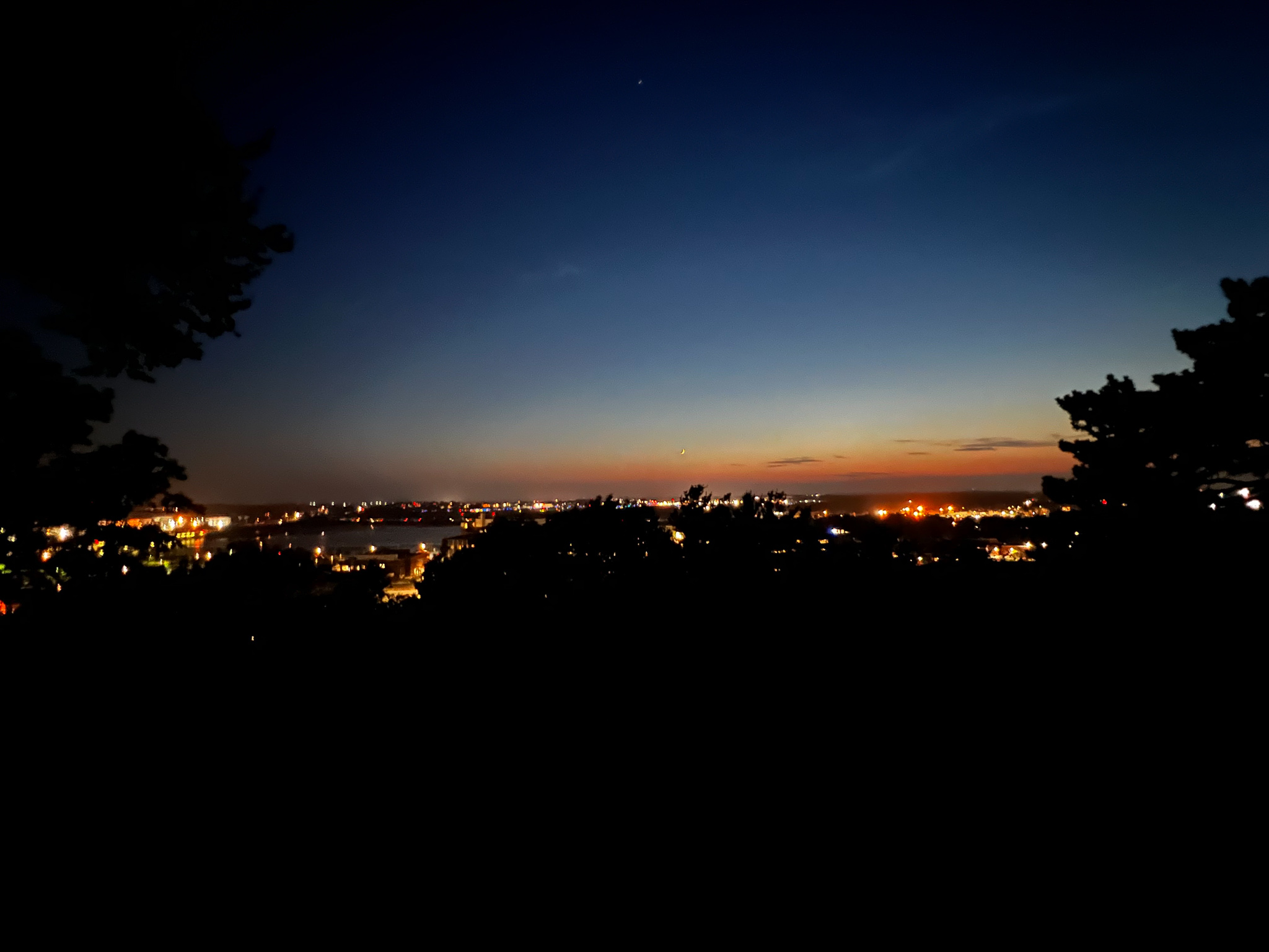 evening sky from the western prom in Portland maine