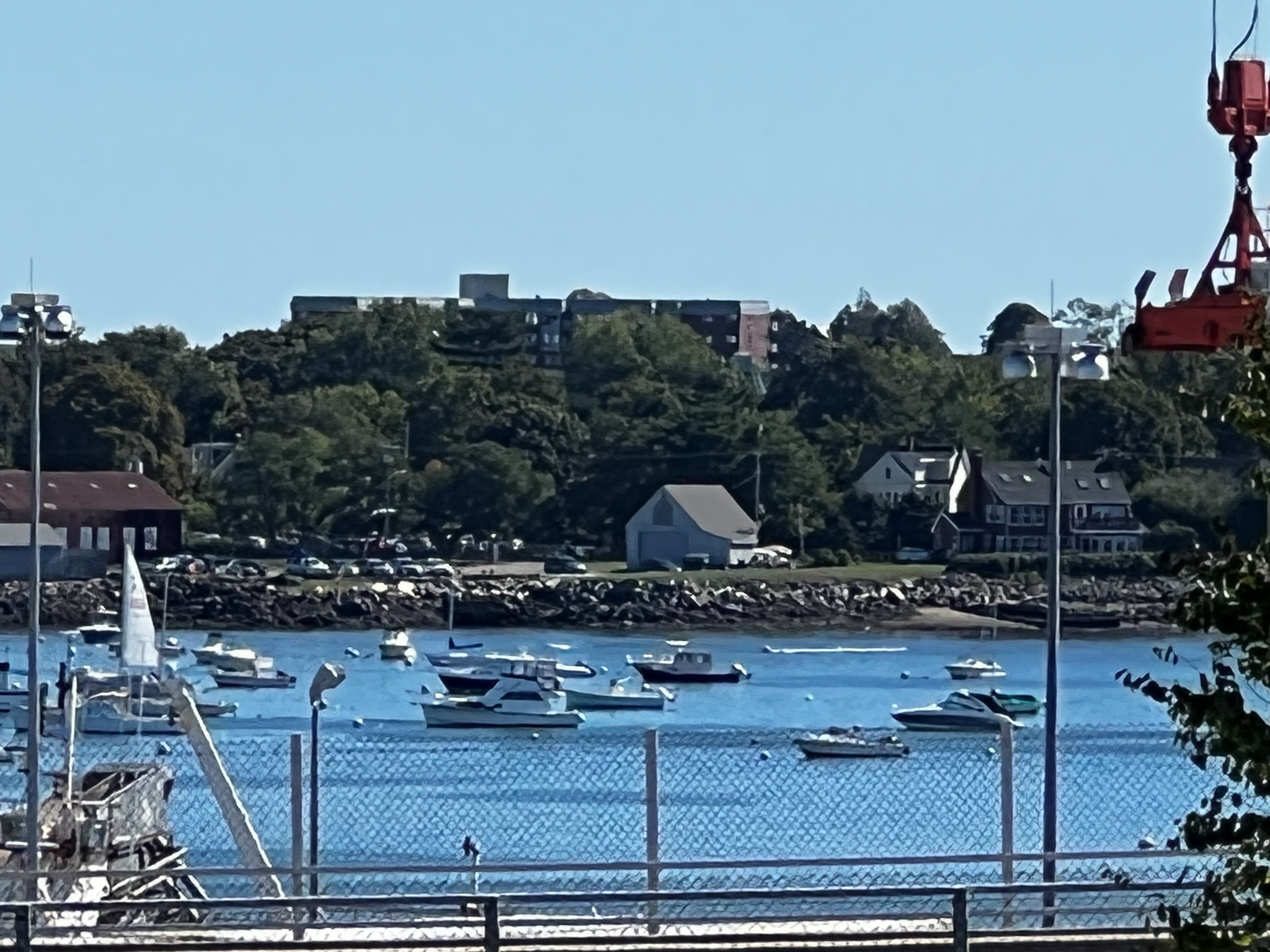 view of the harbor with sail boats