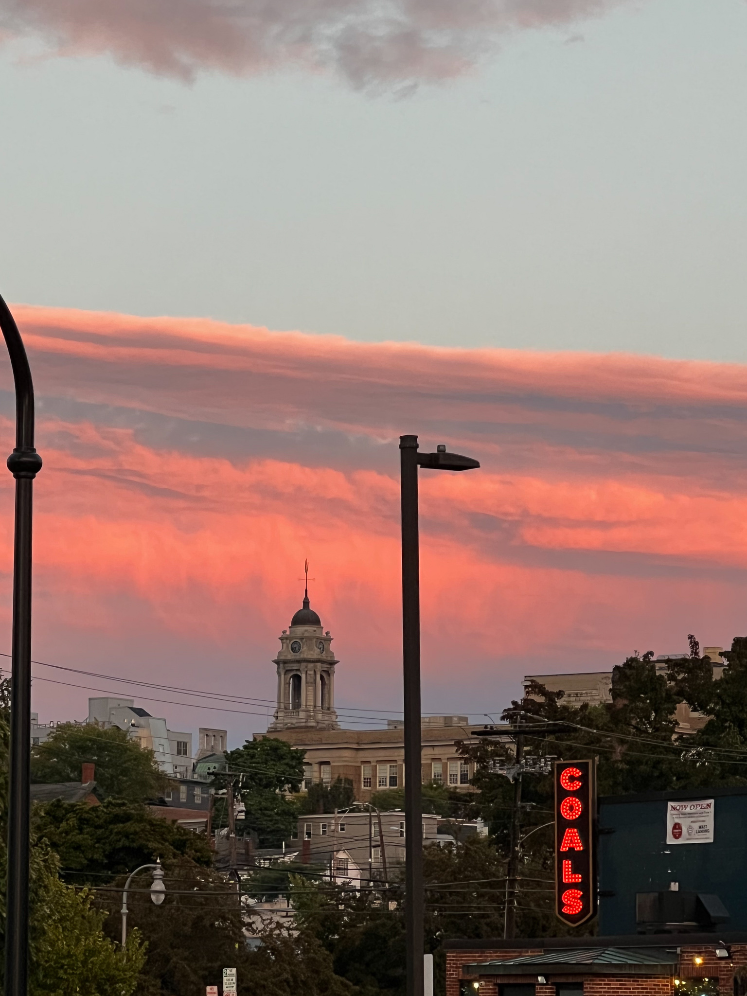 sunset and the city