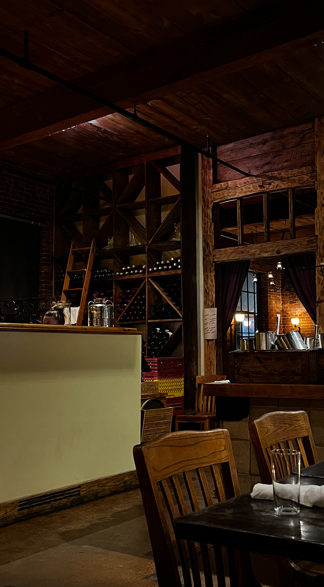 Fore street interior with wine racks