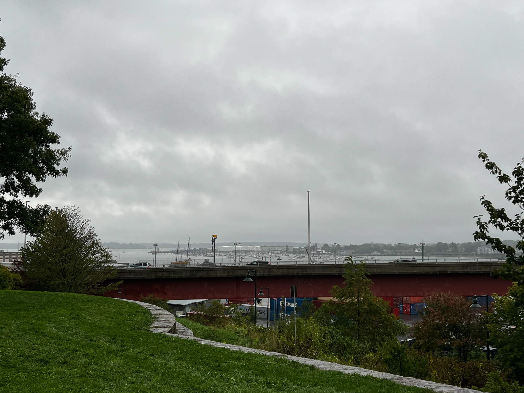 gray cloudy harbor