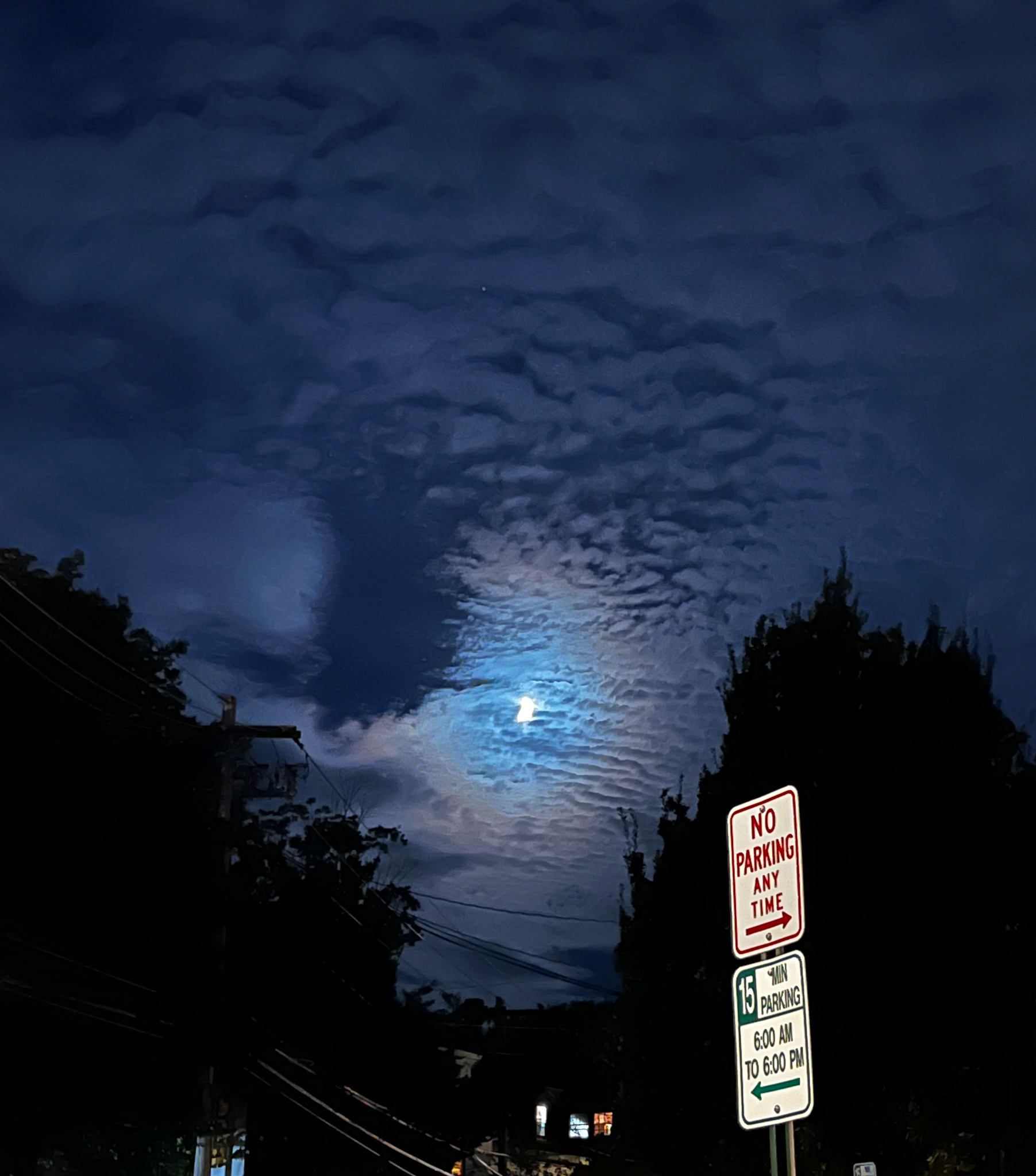 rainbow halo around the moon