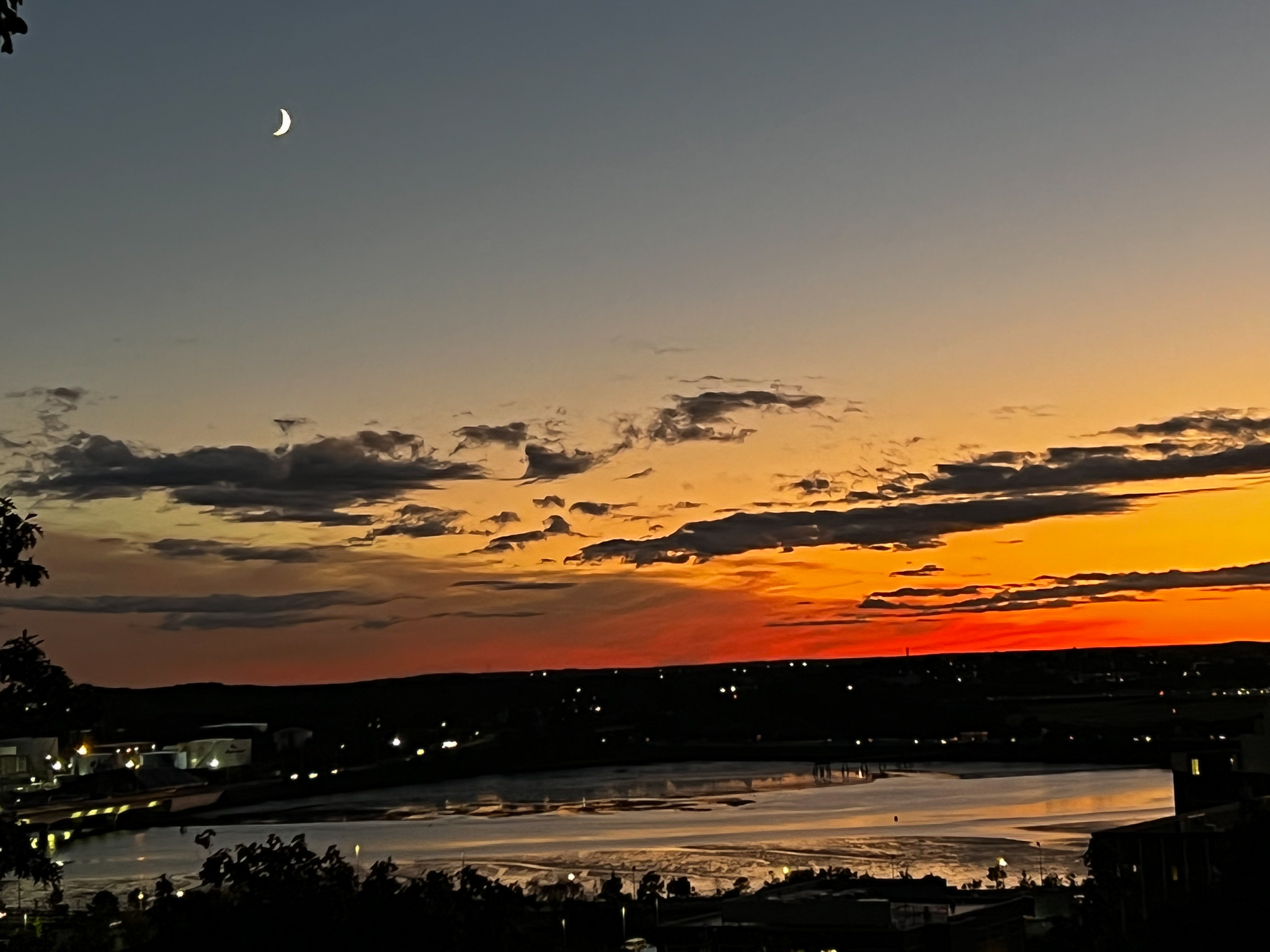 sunset over a body of water