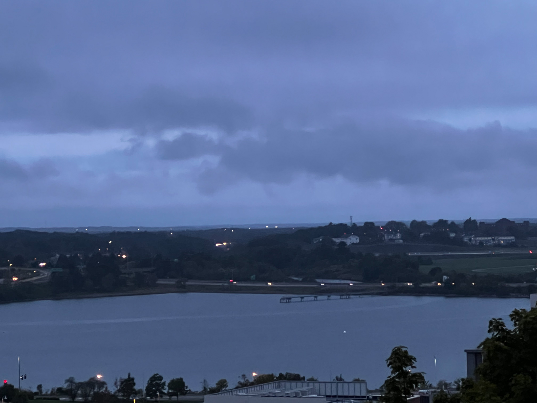 Gray clouds over the Fore River
