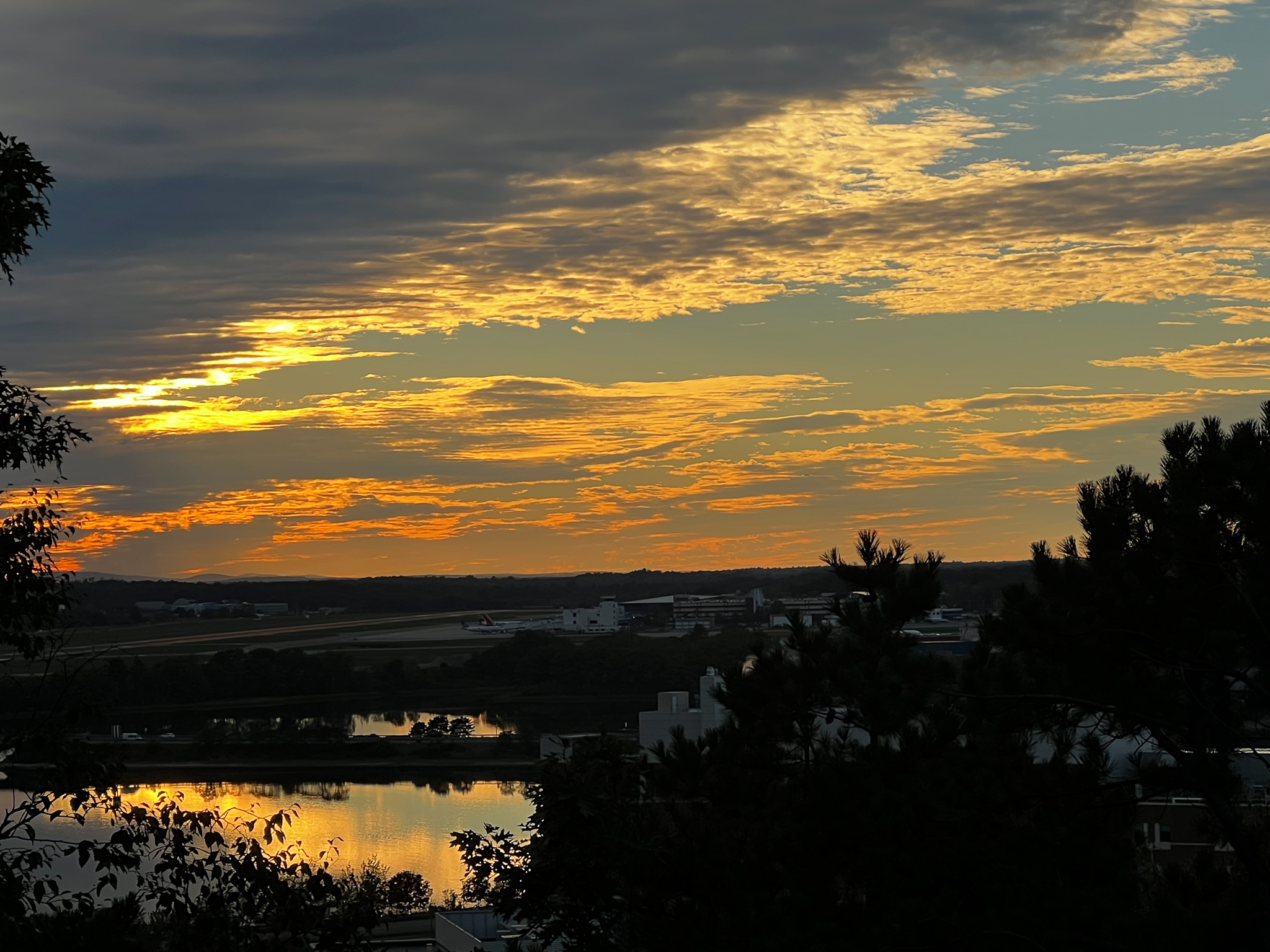 Sunset reflected in the Fore River